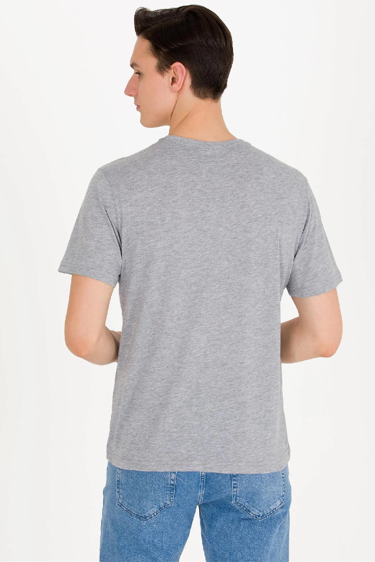 U.S. Polo Assn. Erkek Tişört 50263203-VR086 Gri