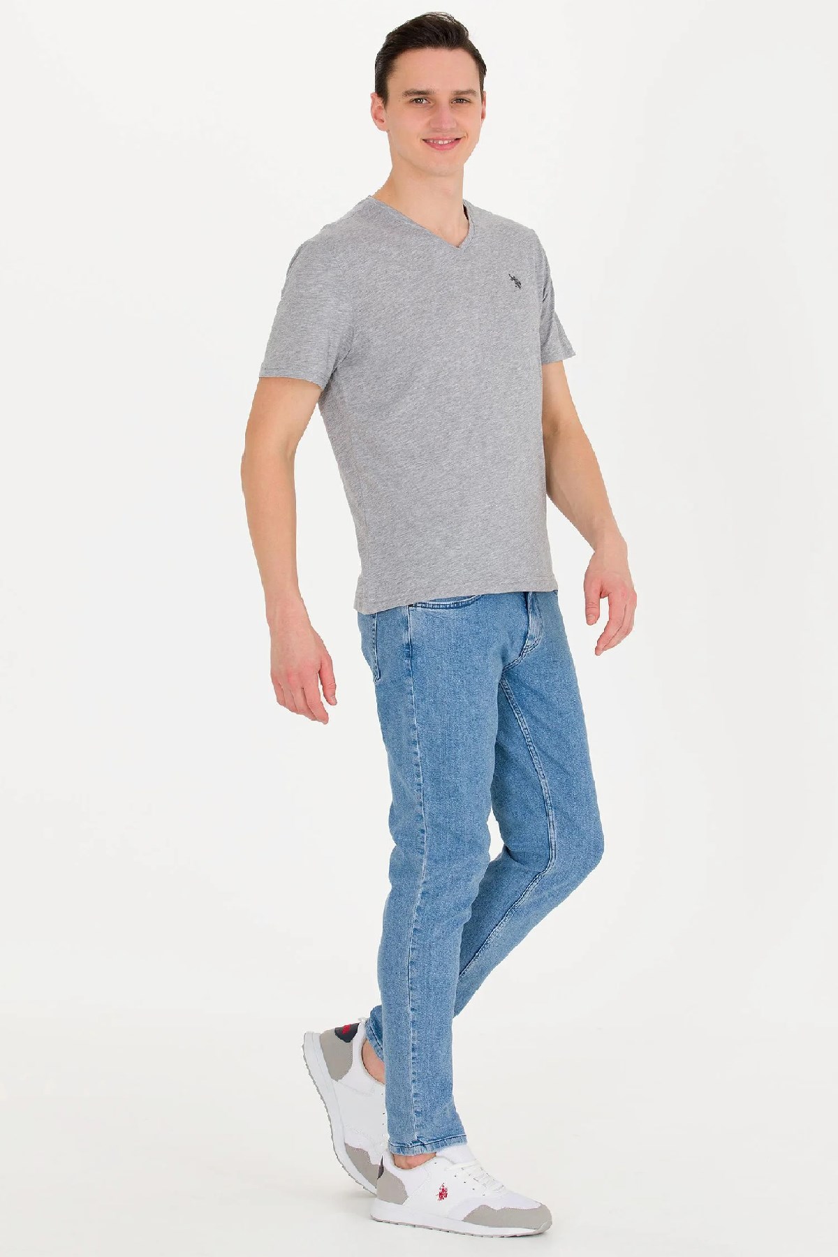 U.S. Polo Assn. Erkek Tişört 50263203-VR086 Gri