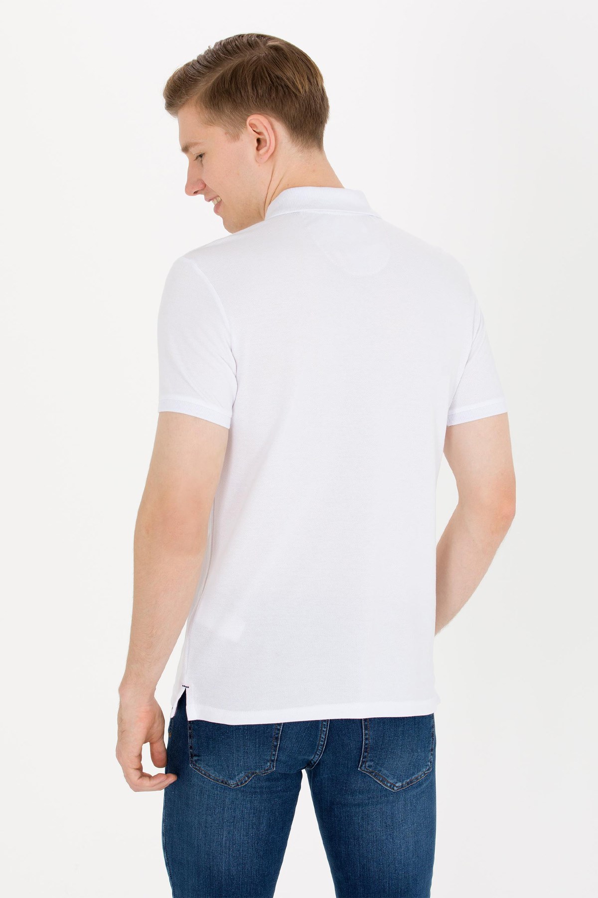 Us. Polo Assn. Erkek Polo Tişört 50263238-VR013 Beyaz