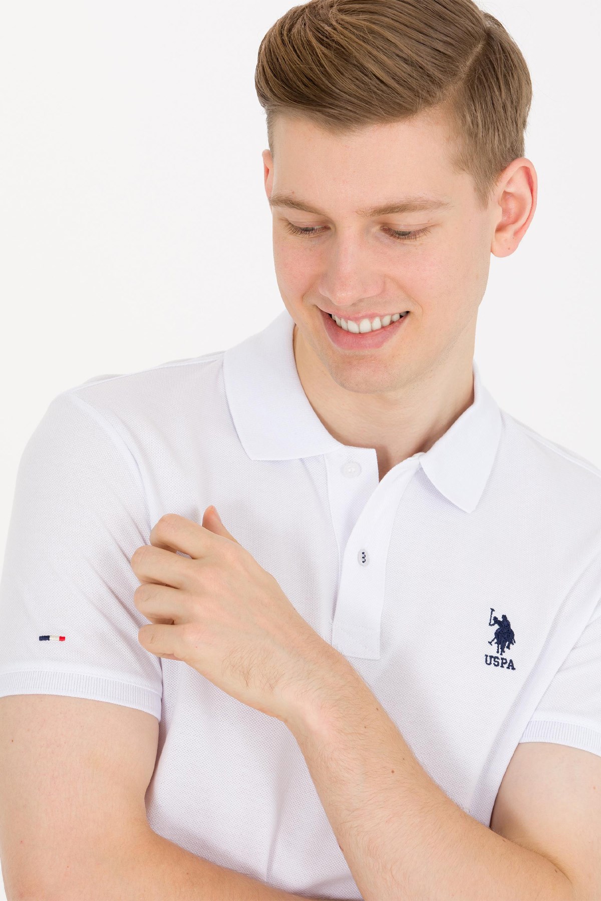 Us. Polo Assn. Erkek Polo Tişört 50263238-VR013 Beyaz
