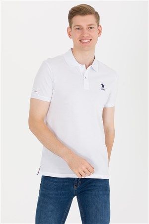 Us. Polo Assn. Erkek Polo Tişört 50263238-VR013 Beyaz