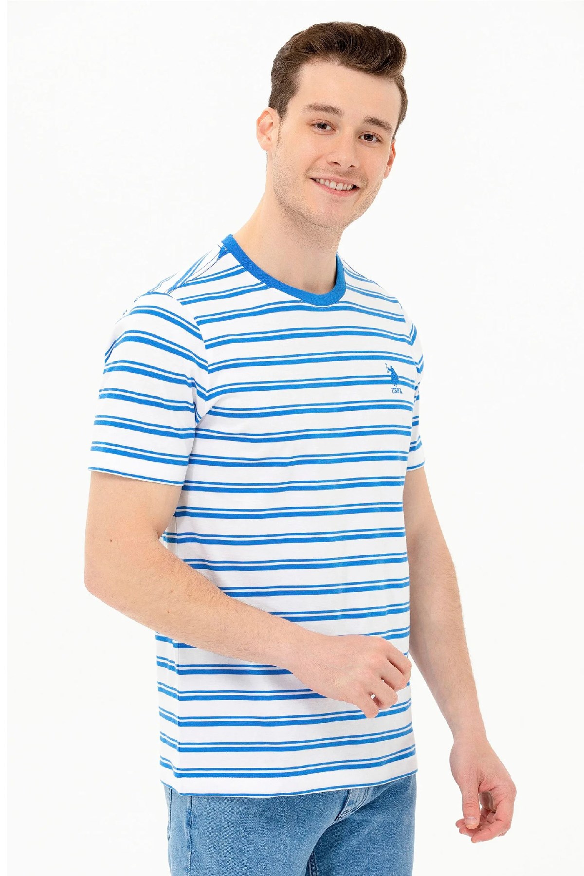 U.S. Polo Assn. Erkek Tişört 50263265-VR045 Mavi