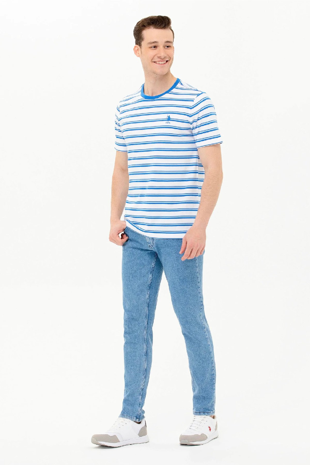 U.S. Polo Assn. Erkek Tişört 50263265-VR045 Mavi