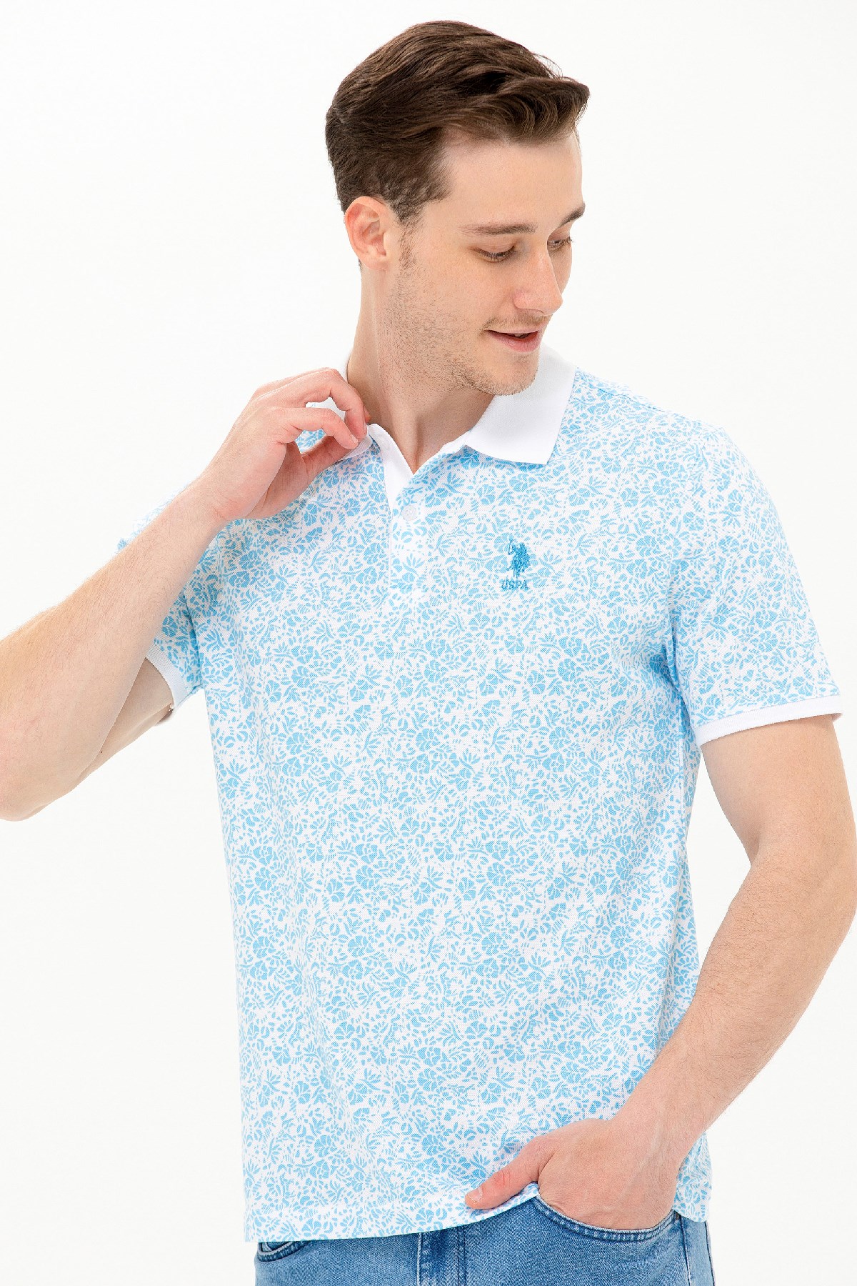 U.S. Polo Assn. Erkek Tişört 50263268-VR093 Mavi