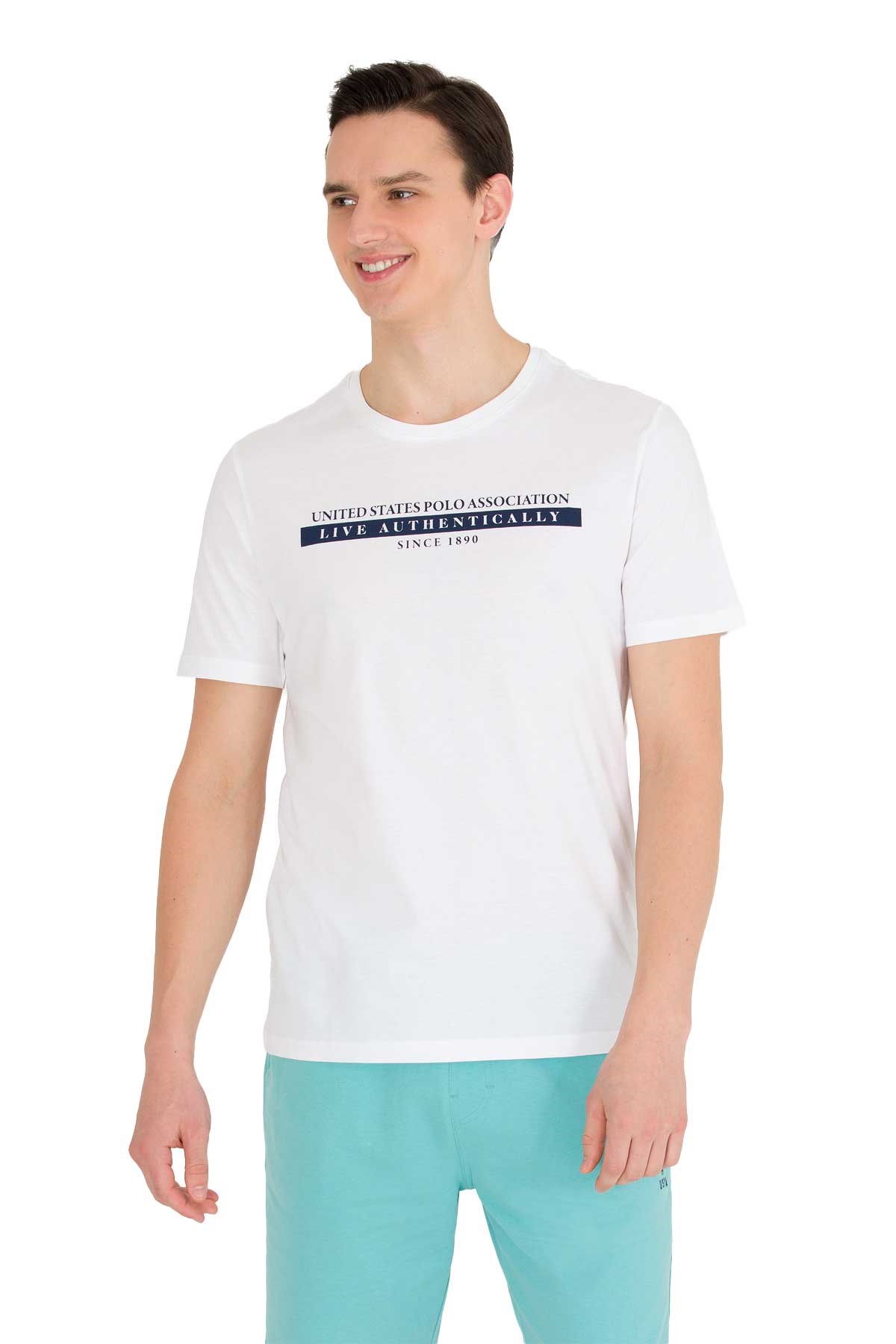 U.S. Polo Assn. Erkek Tişört 50263284-VR013 Beyaz