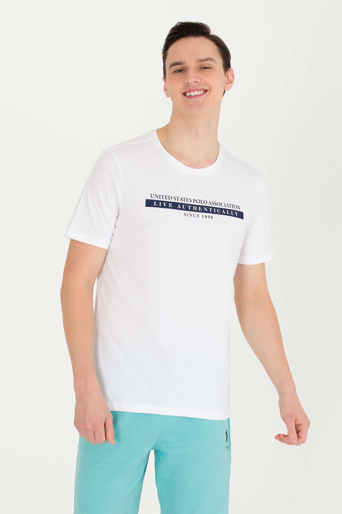 U.S. Polo Assn. Erkek Tişört 50263284-VR013 Beyaz