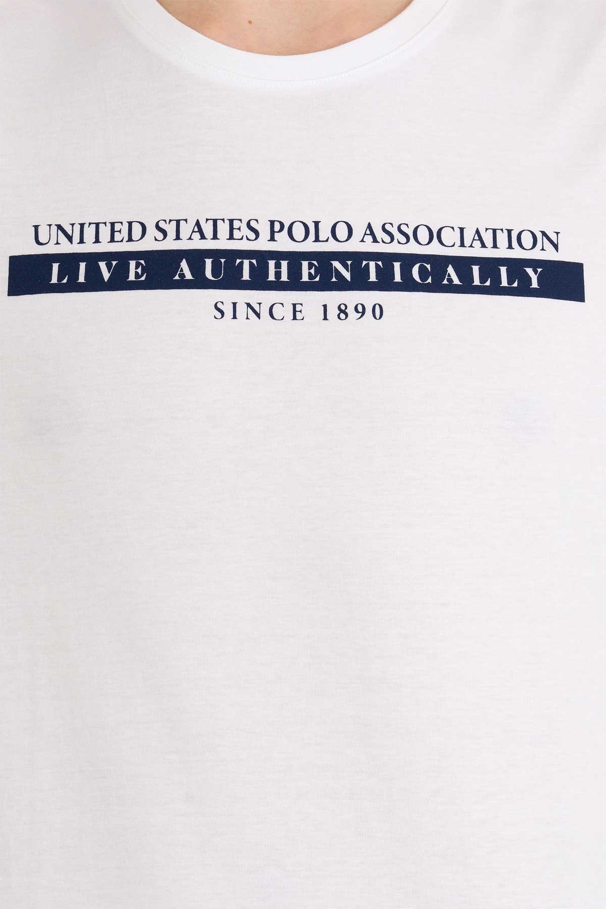 U.S. Polo Assn. Erkek Tişört 50263284-VR013 Beyaz