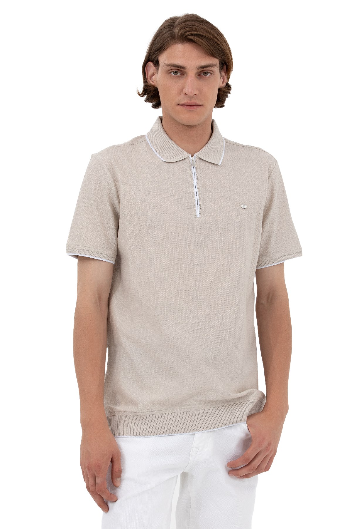 U.S. Polo Assn. Erkek Tişört 50263356-VR049 Bej