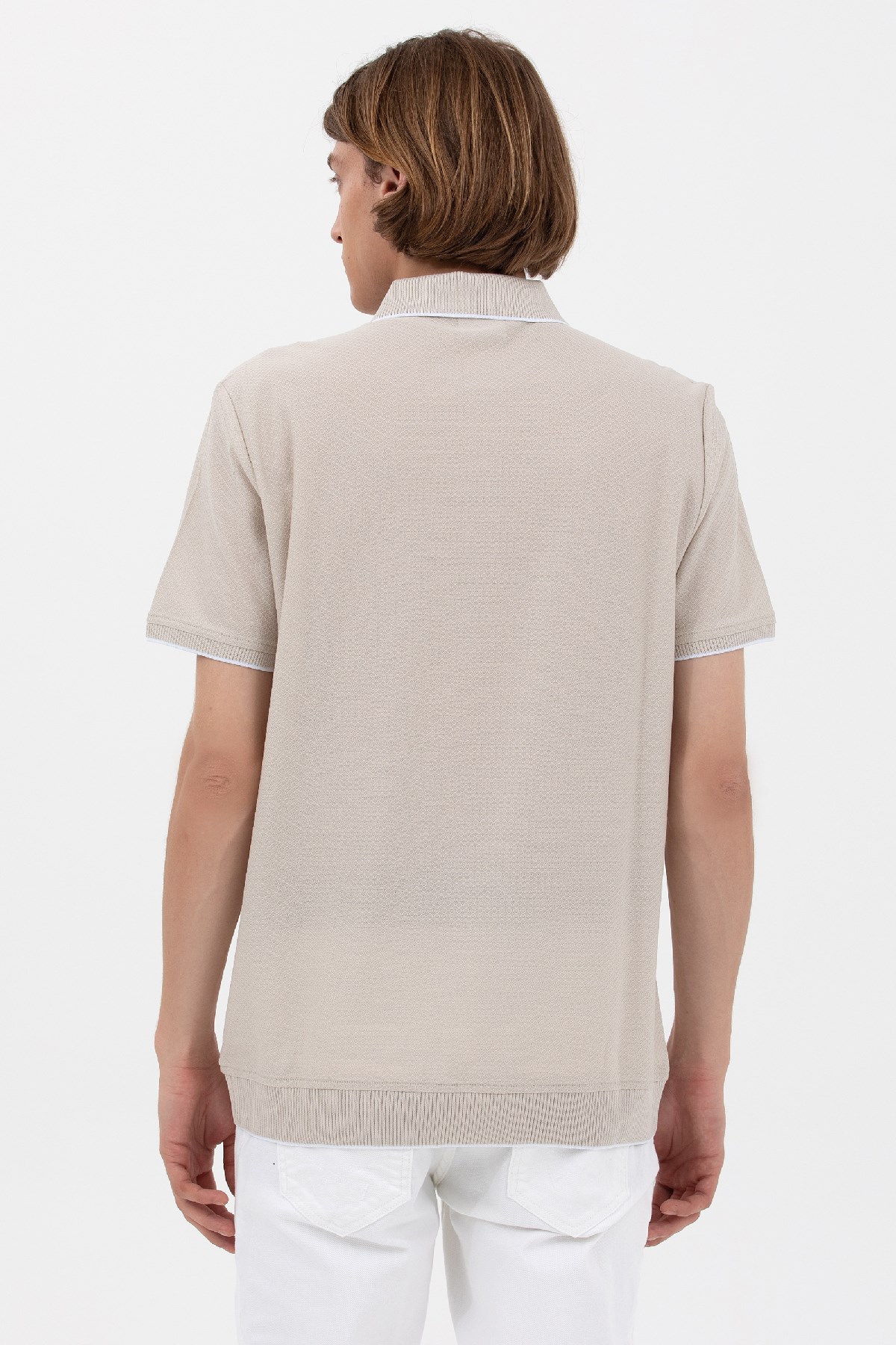 U.S. Polo Assn. Erkek Tişört 50263356-VR049 Bej