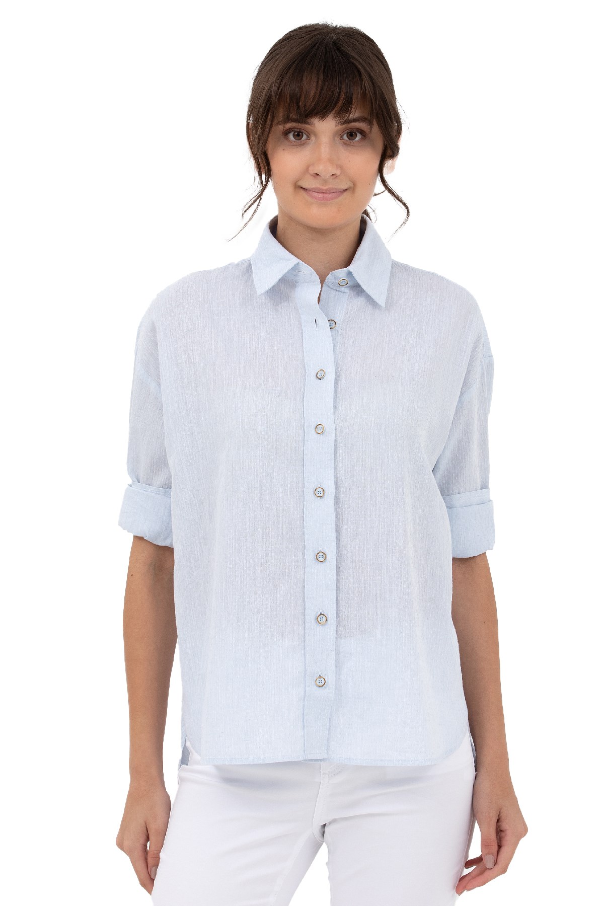 U.S. Polo Assn. Kadın Gömlek 50263362-VR003 Mavi