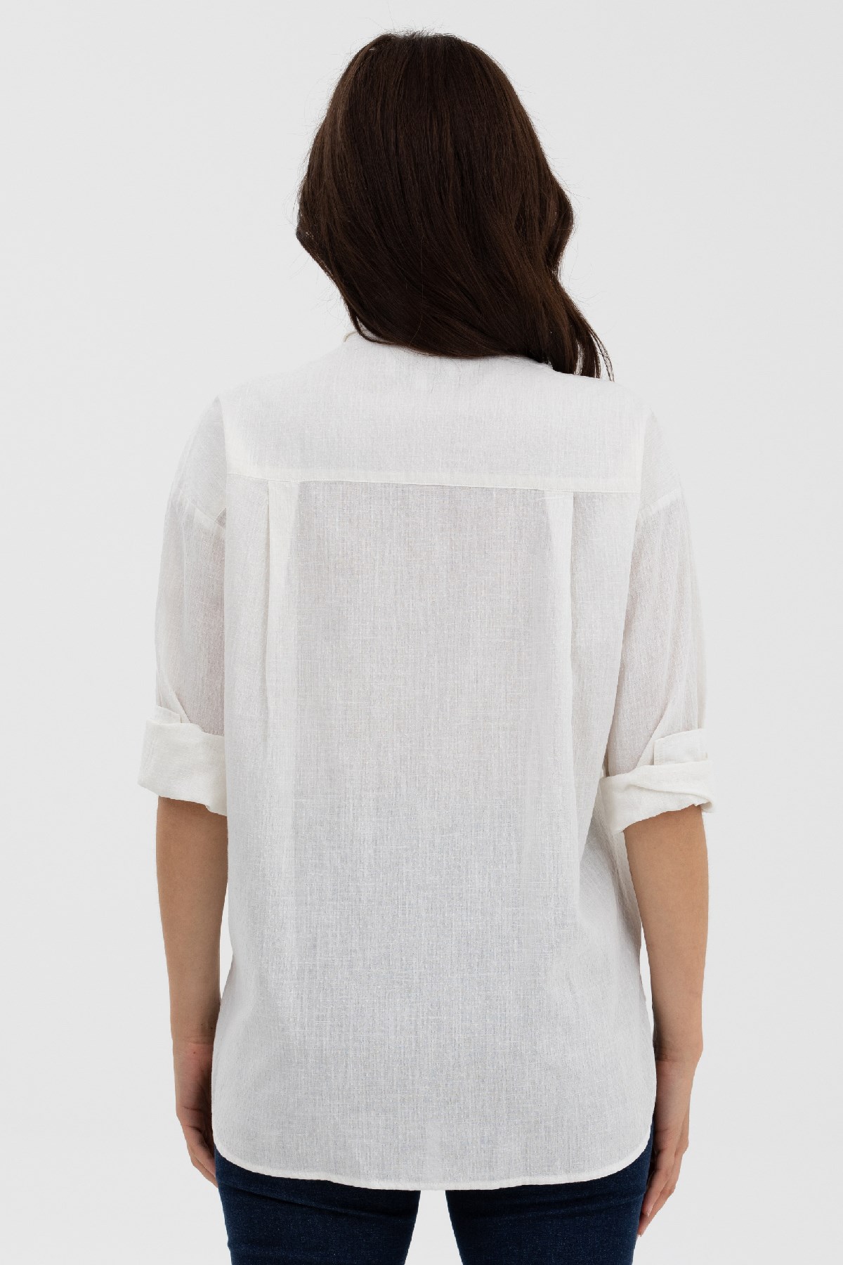 U.S. Polo Assn. Kadın Gömlek 50263362-VR019 Ekru