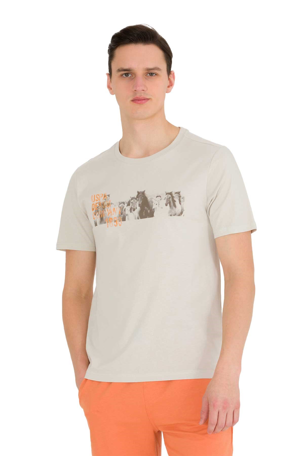 U.S. Polo Assn. Erkek Tişört 50263365-VR049 Bej