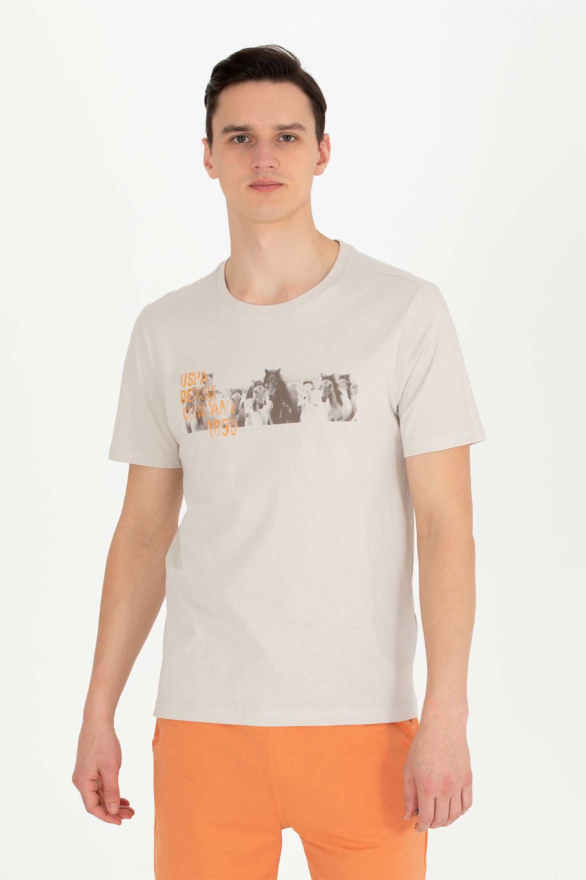 U.S. Polo Assn. Erkek Tişört 50263365-VR049 Bej