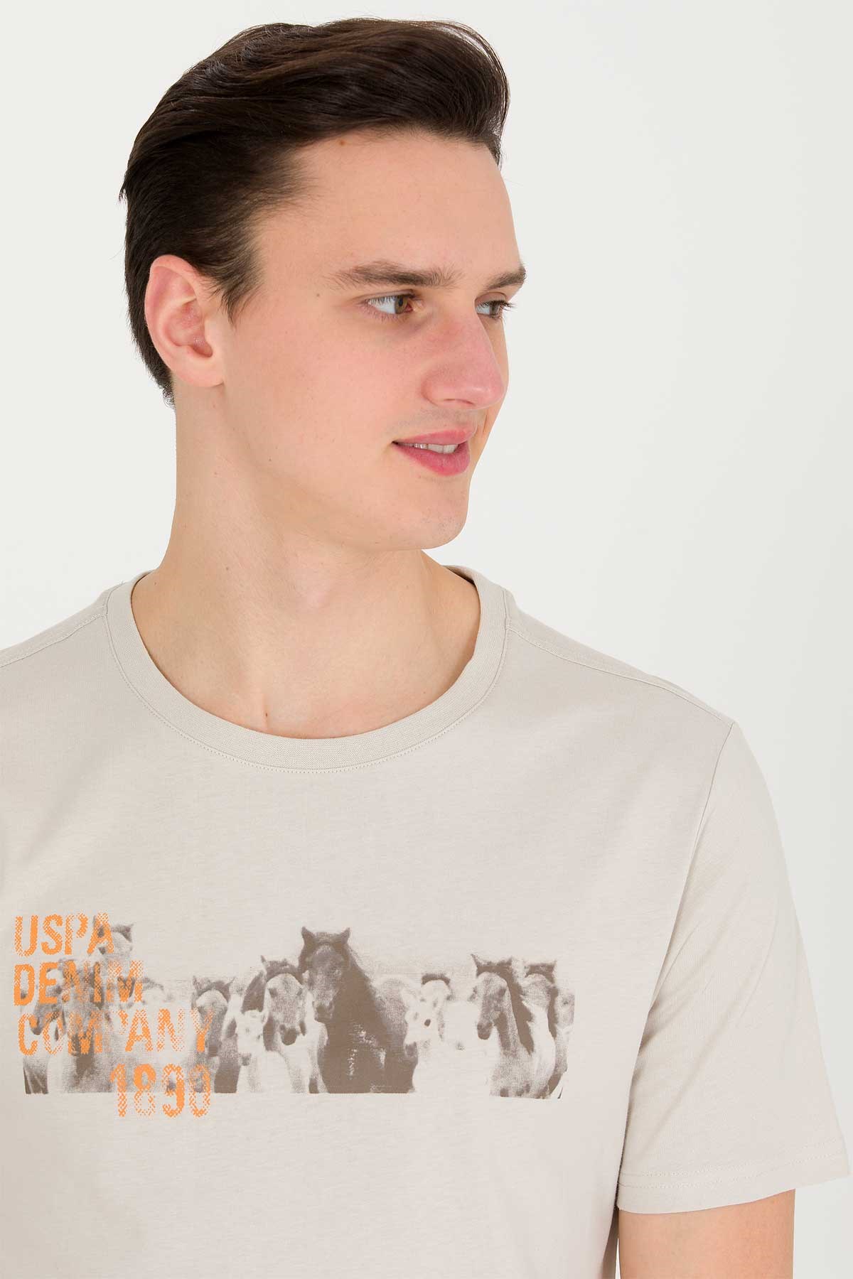 U.S. Polo Assn. Erkek Tişört 50263365-VR049 Bej