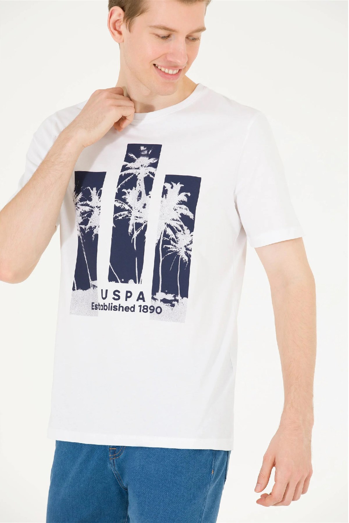 U.S. Polo Assn. Erkek Tişört 50263397-VR013 Beyaz