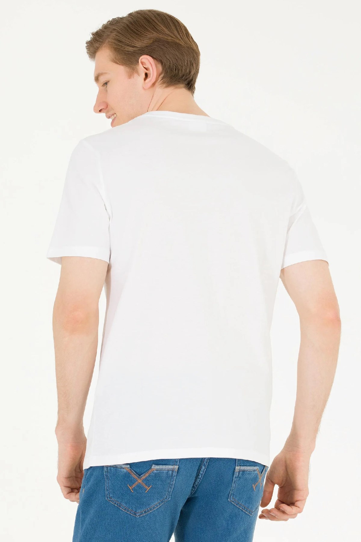 U.S. Polo Assn. Erkek Tişört 50263397-VR013 Beyaz