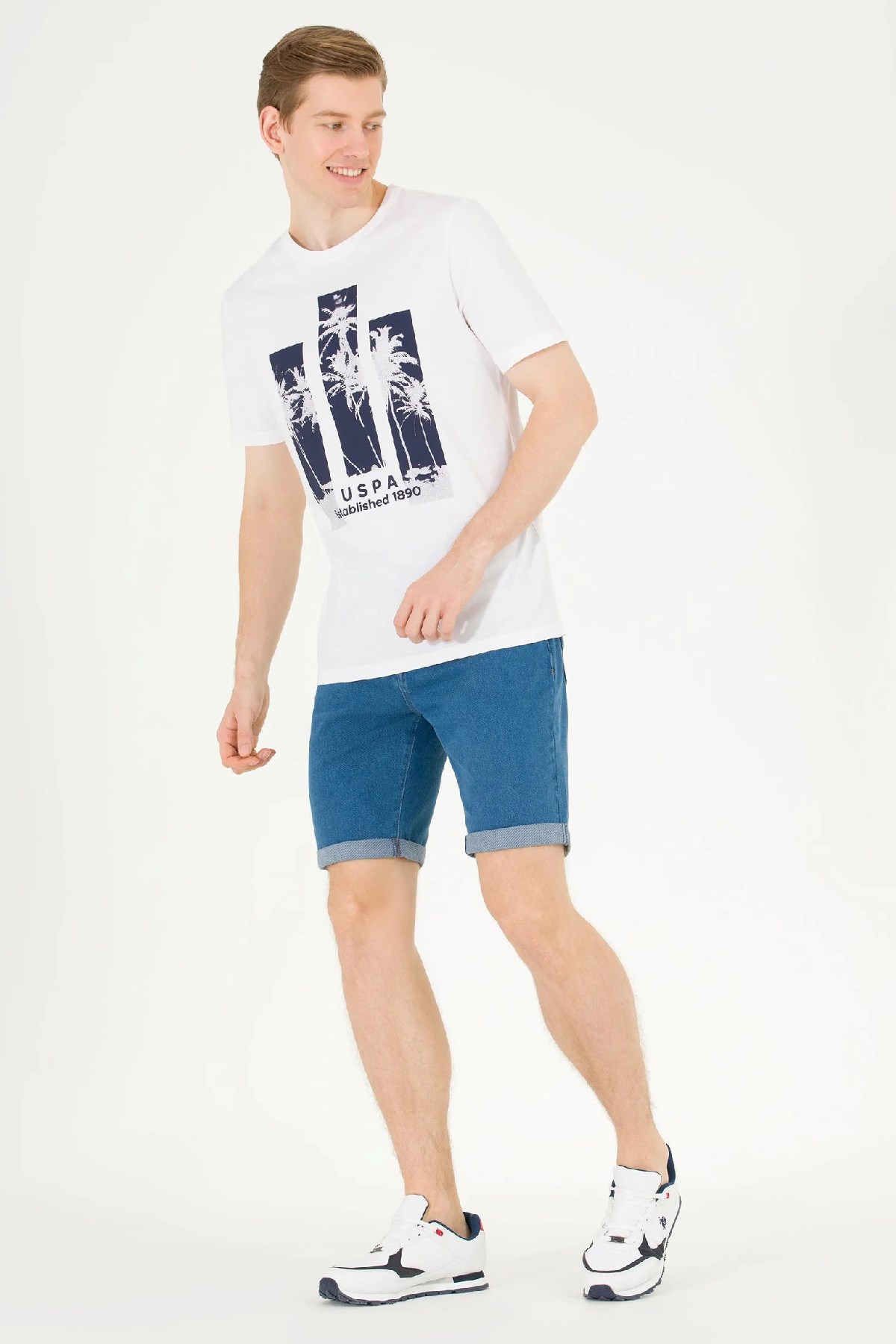 U.S. Polo Assn. Erkek Tişört 50263397-VR013 Beyaz