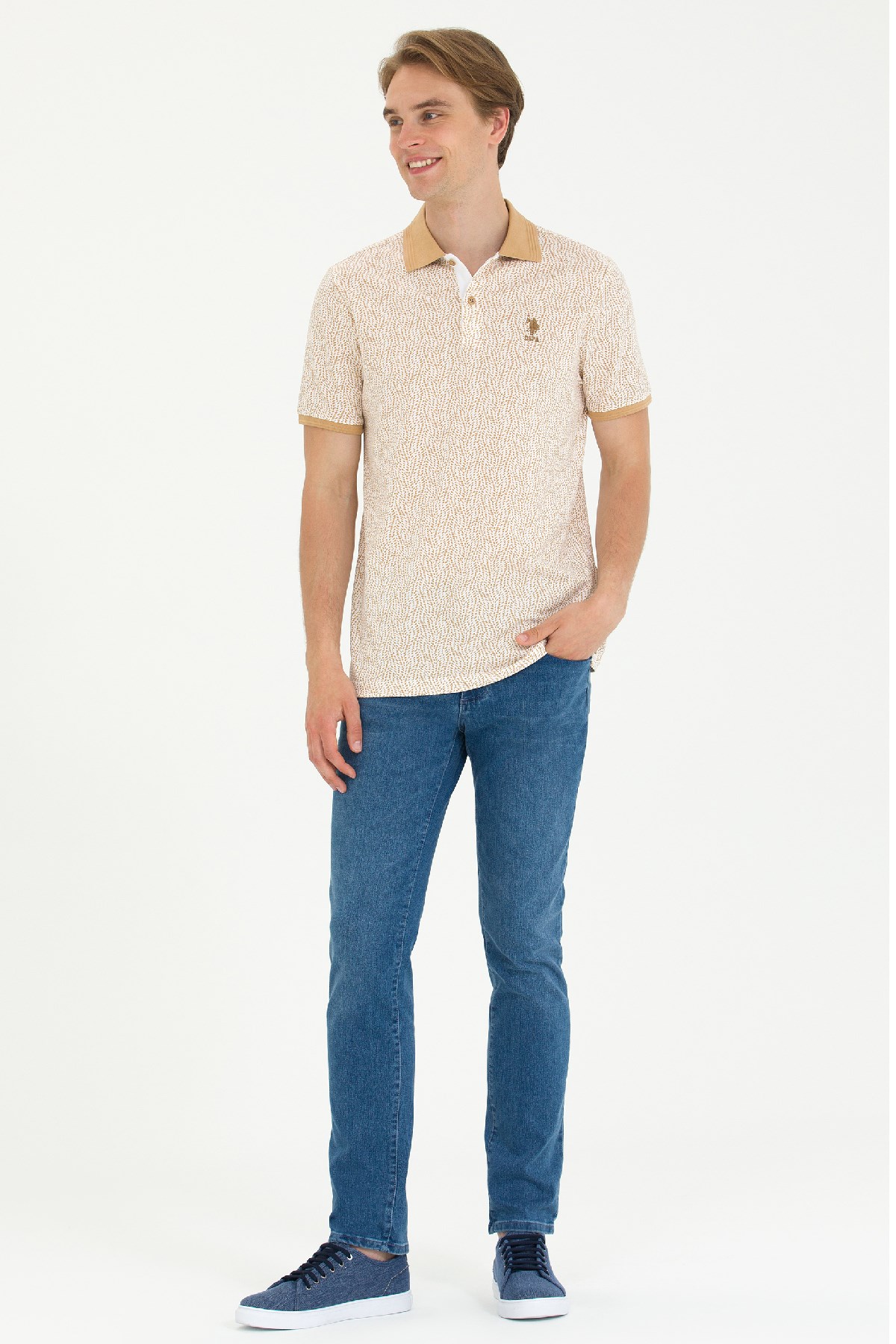 U.S. Polo Assn. Erkek Tişört 50263417-VR015 Kahverengi