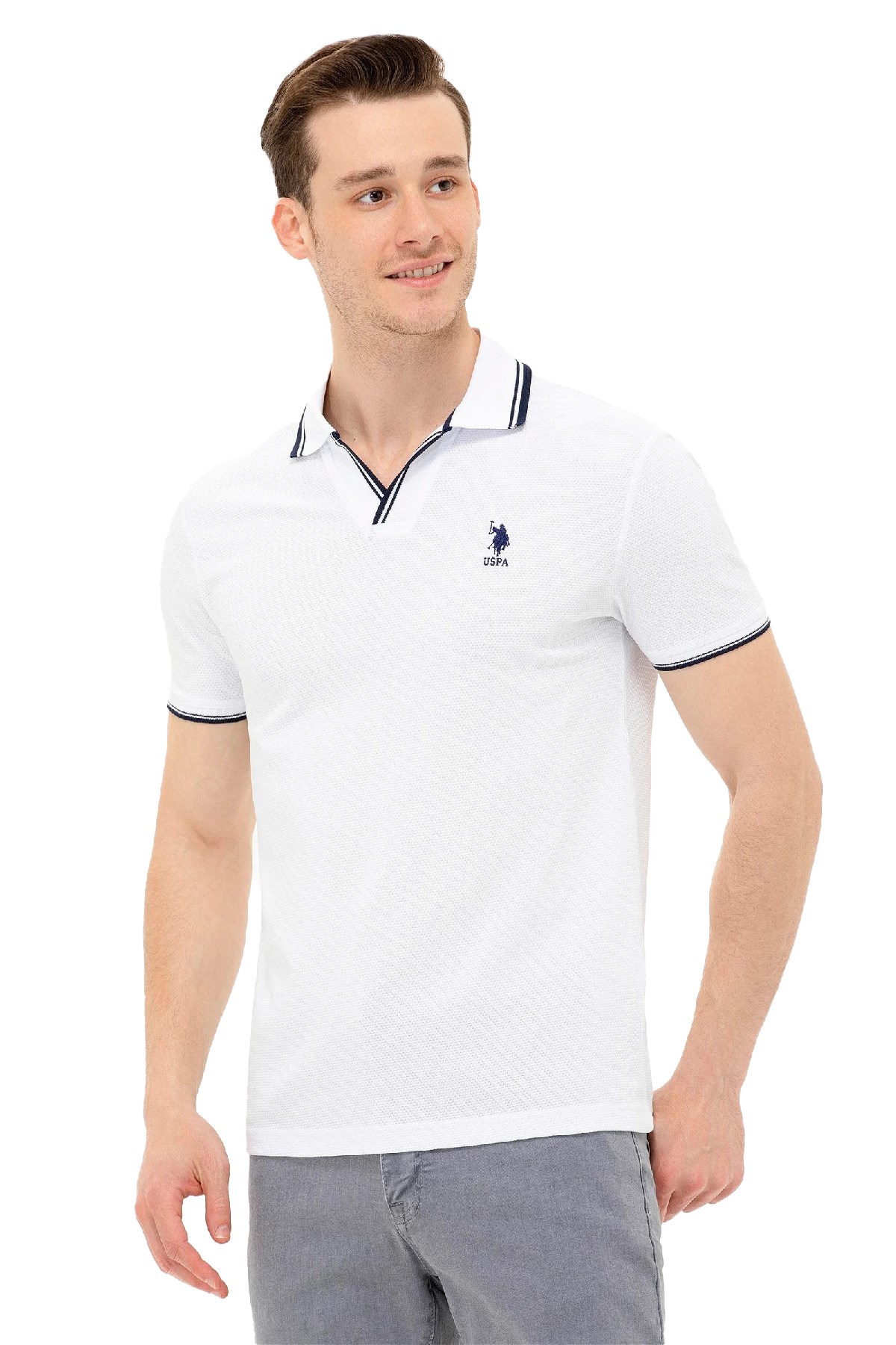 U.S. Polo Assn. Erkek Tişört 50263441-VR013 Beyaz