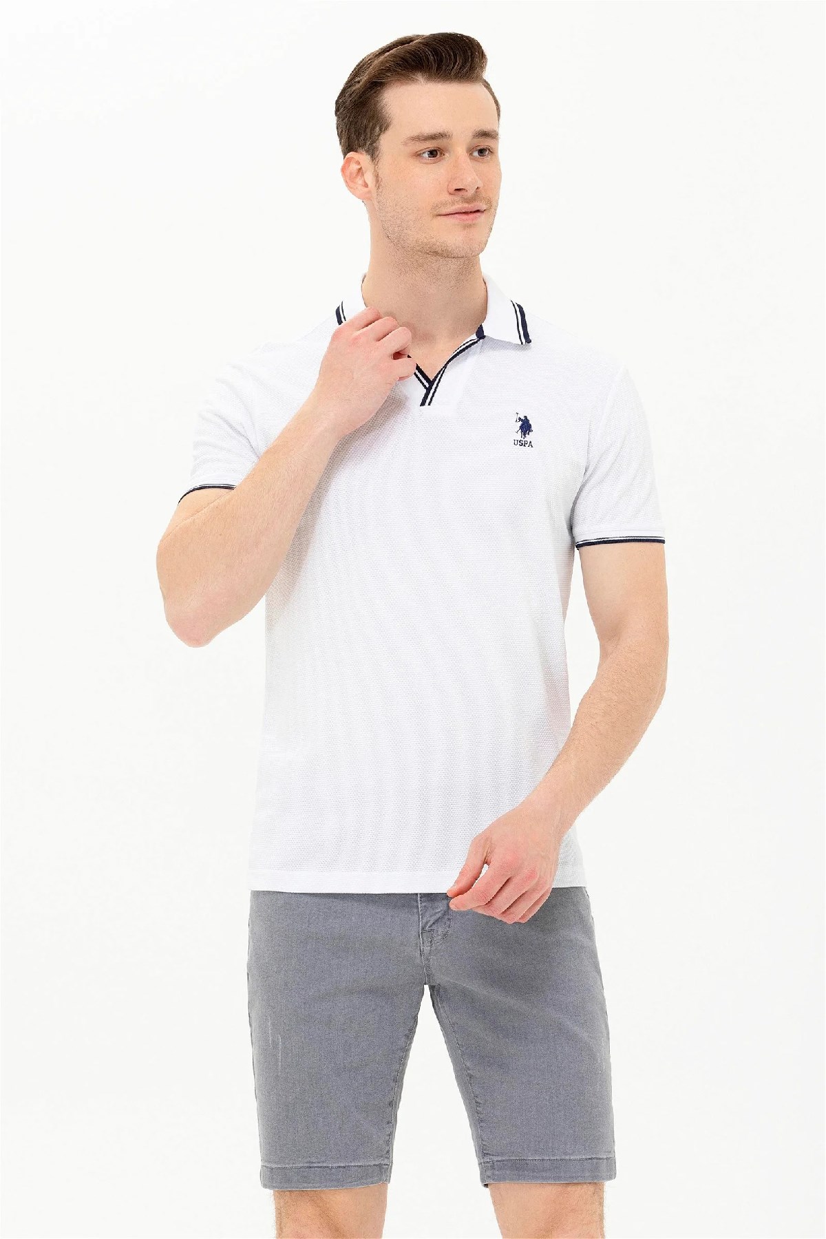 U.S. Polo Assn. Erkek Tişört 50263441-VR013 Beyaz