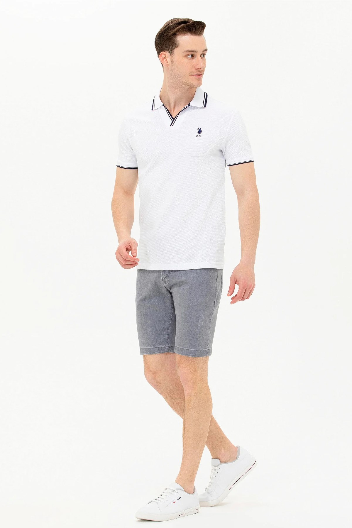 U.S. Polo Assn. Erkek Tişört 50263441-VR013 Beyaz