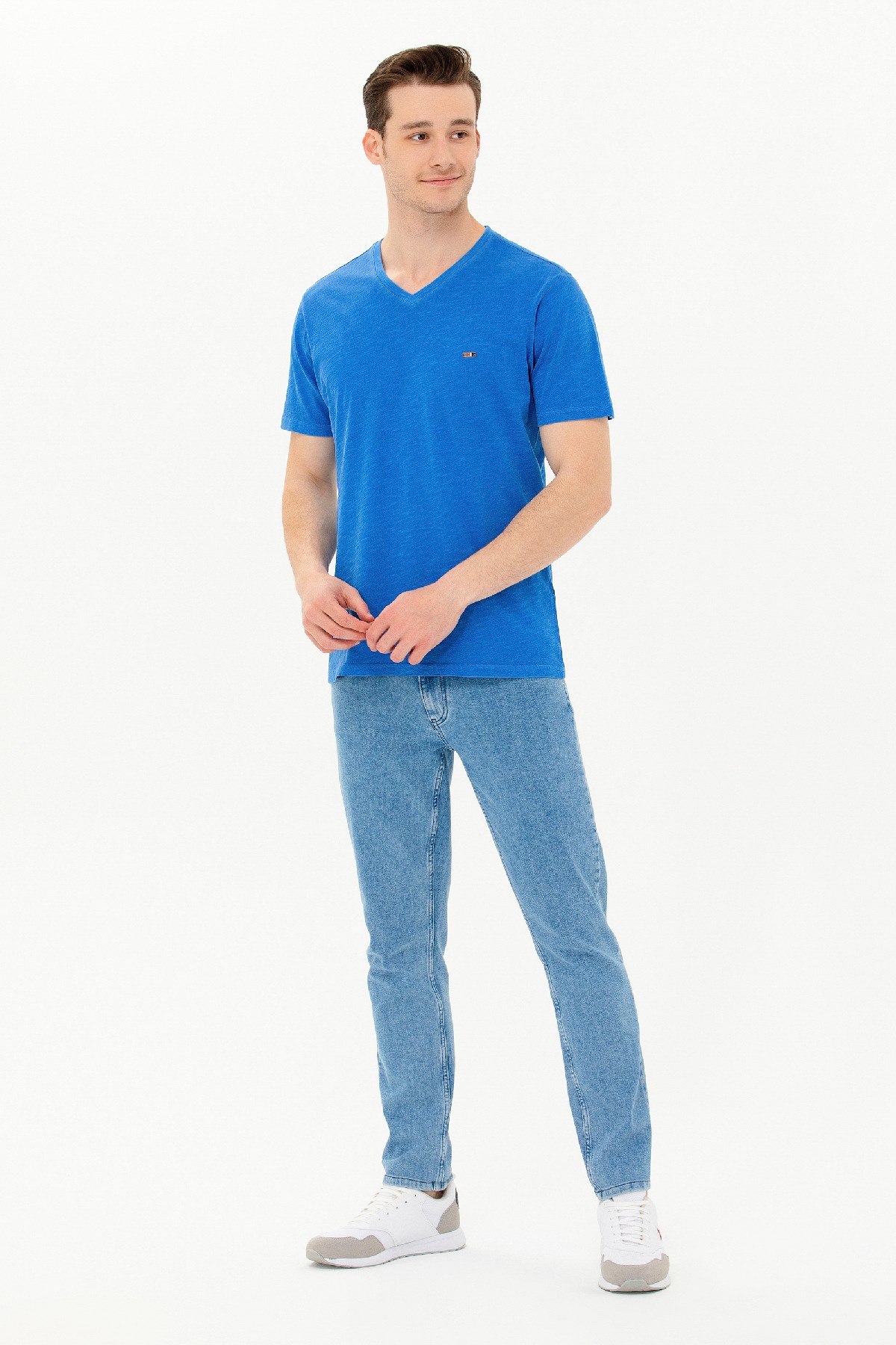 U.S. Polo Assn. Erkek Tişört 50263474-VR045 Mavi