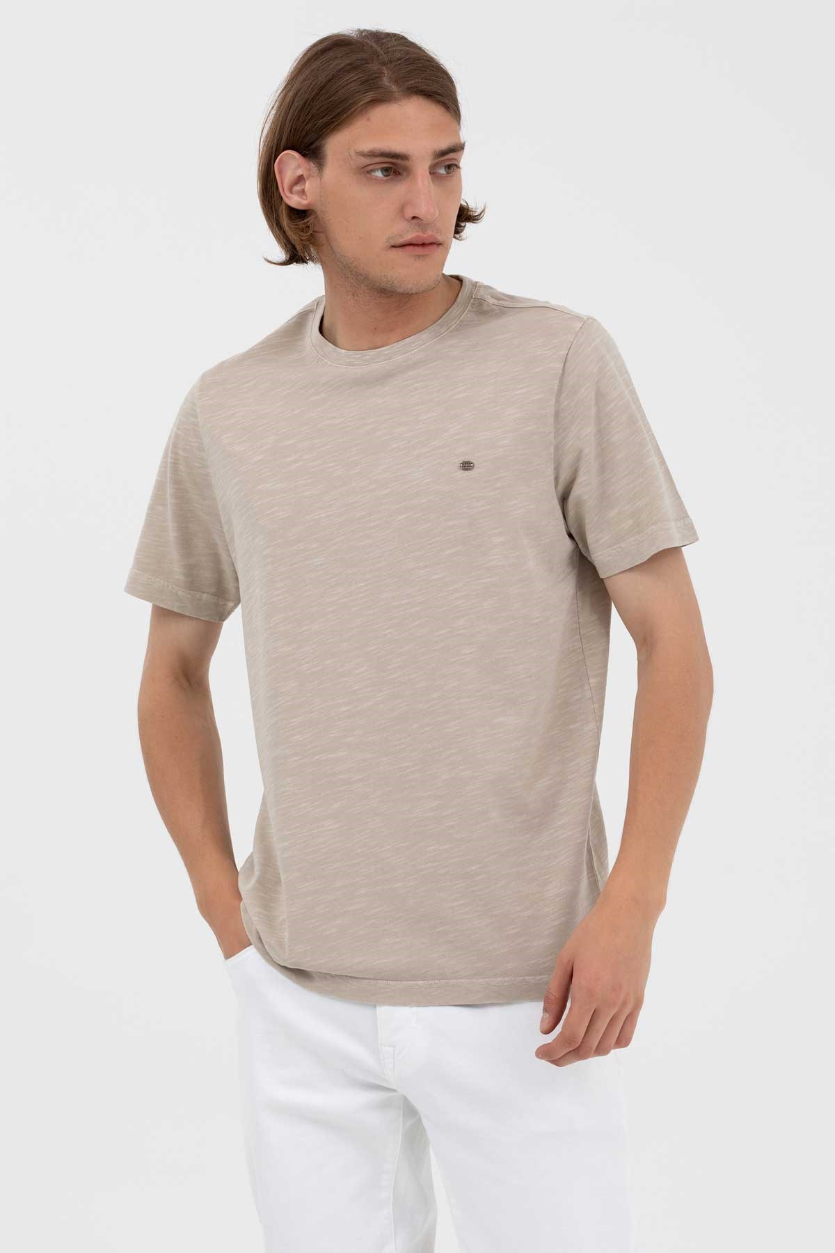 U.S. Polo Assn. Erkek Tişört 50263476-VR049 Bej