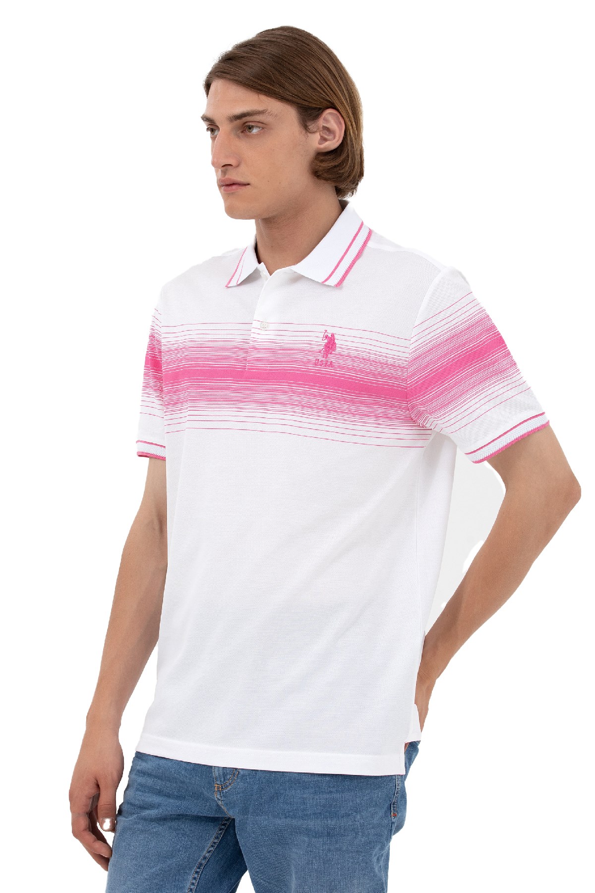 U.S. Polo Assn. Erkek Tişört 50263523-VR041 Pembe