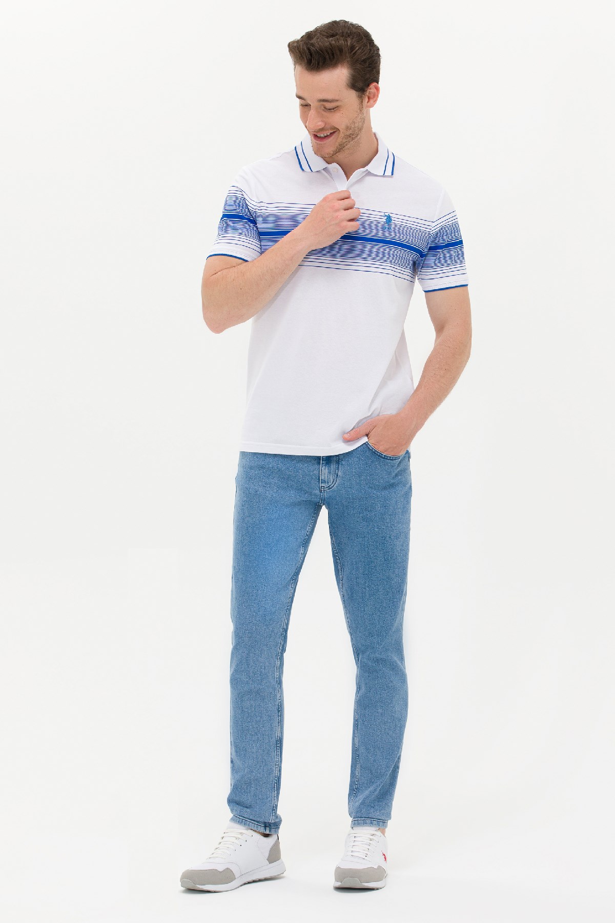 U.S. Polo Assn. Erkek Tişört 50263523-VR045 Mavi