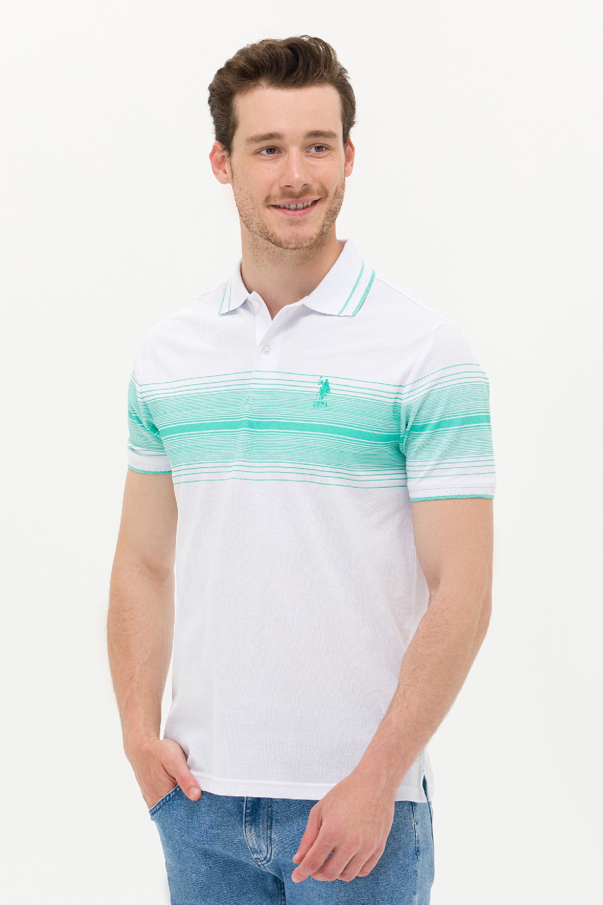 U.S. Polo Assn. Erkek Tişört 50263523-VR090 Yeşil