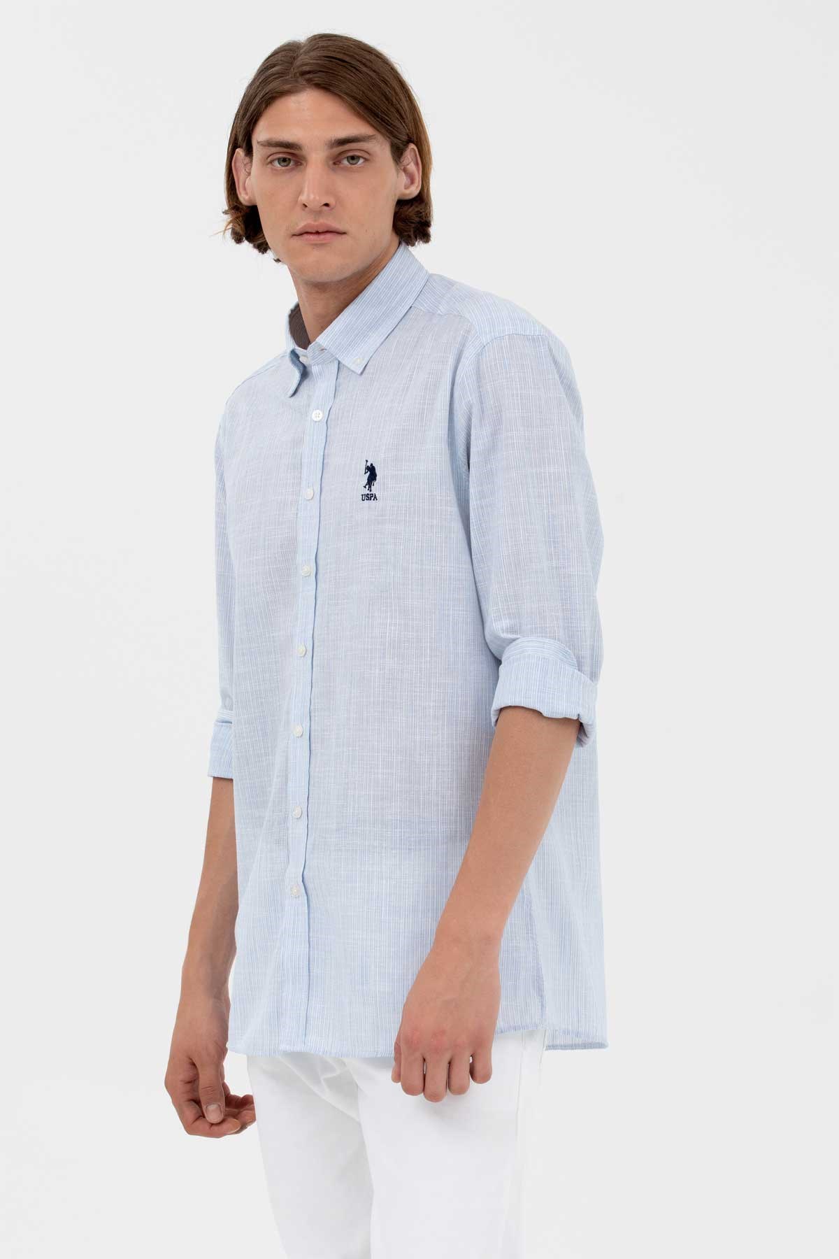 U.S. Polo Assn. Erkek Gömlek 50263702-VR036 Mavi