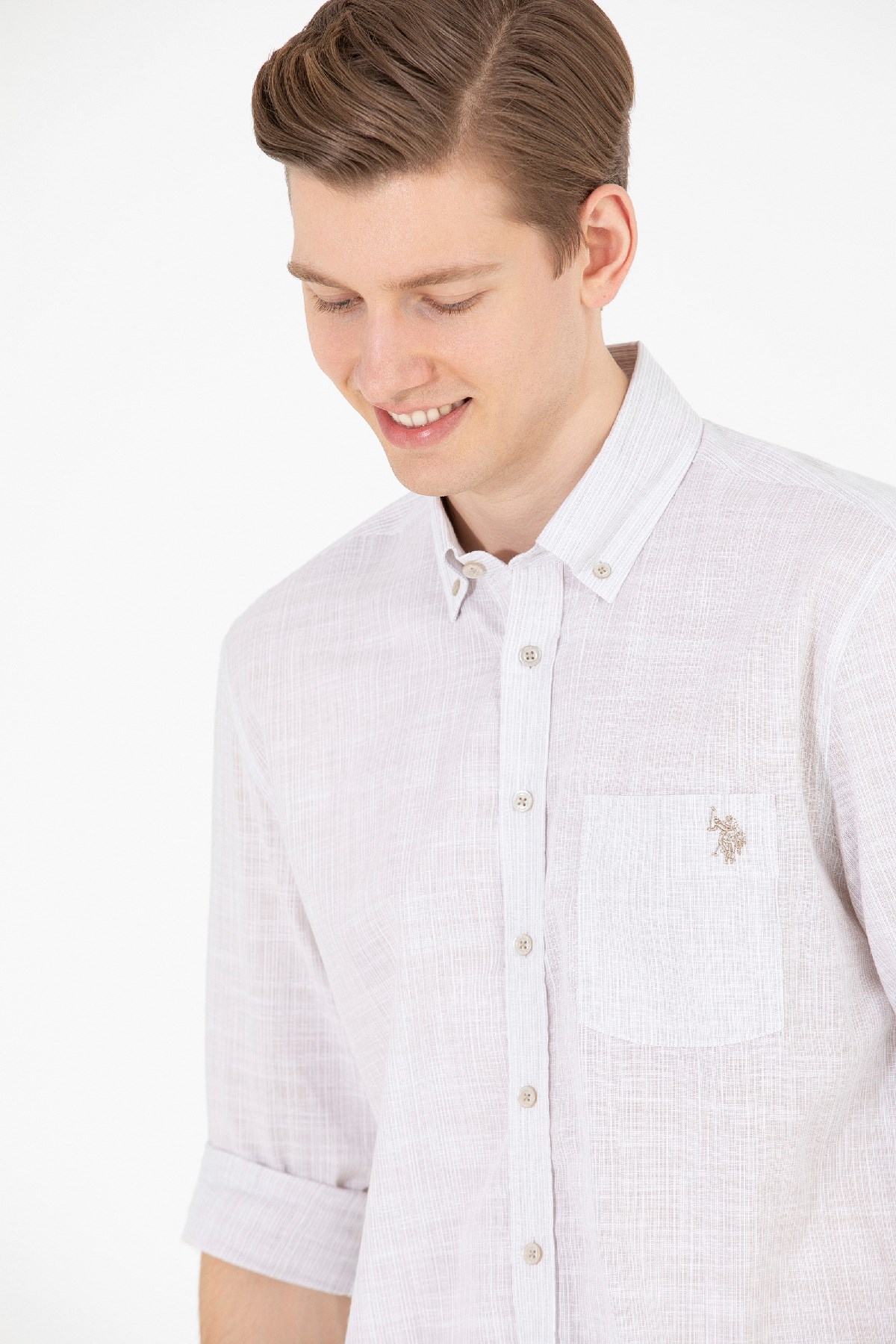 U.S. Polo Assn. Erkek Gömlek 50263702-VR049 Bej