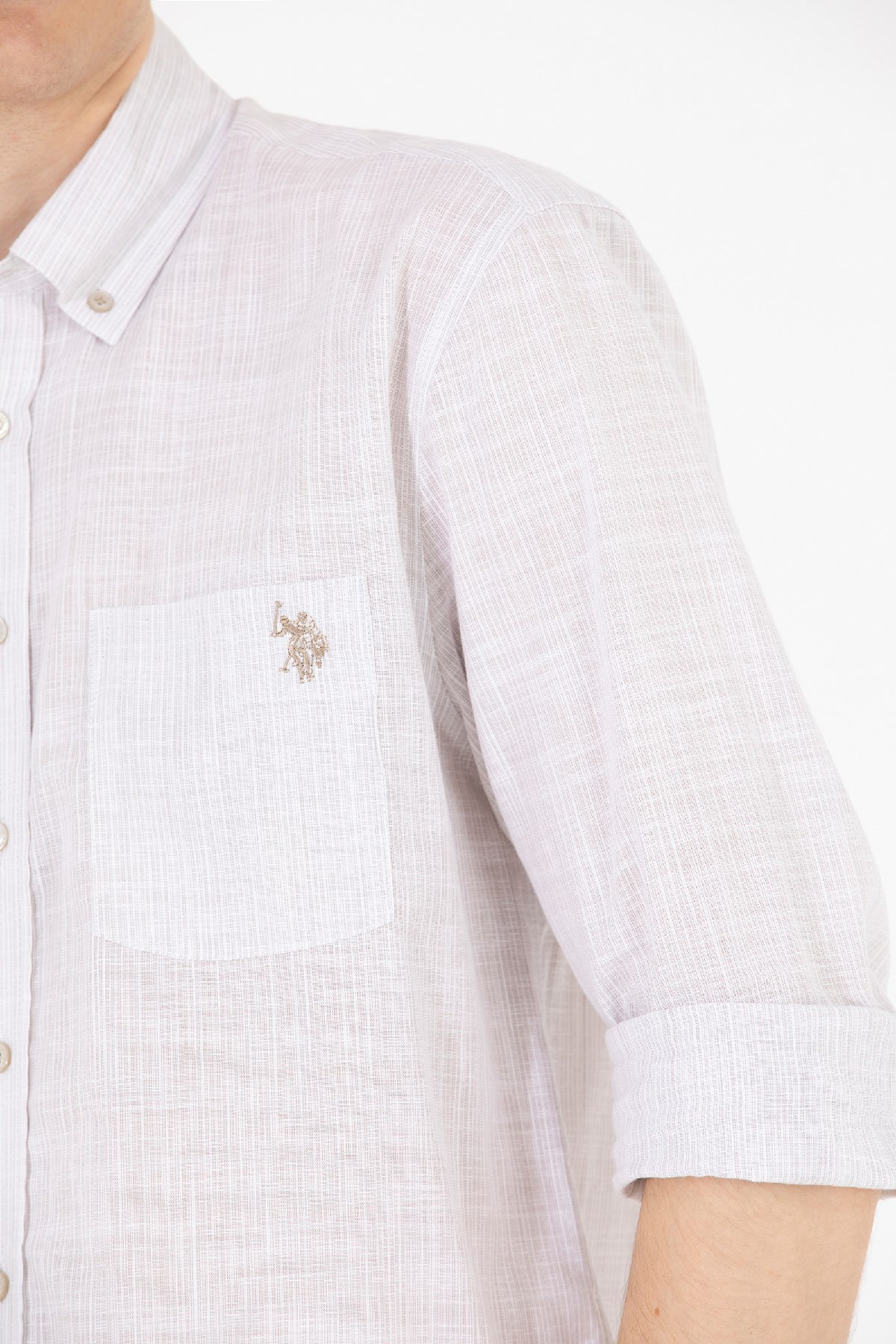 U.S. Polo Assn. Erkek Gömlek 50263702-VR049 Bej