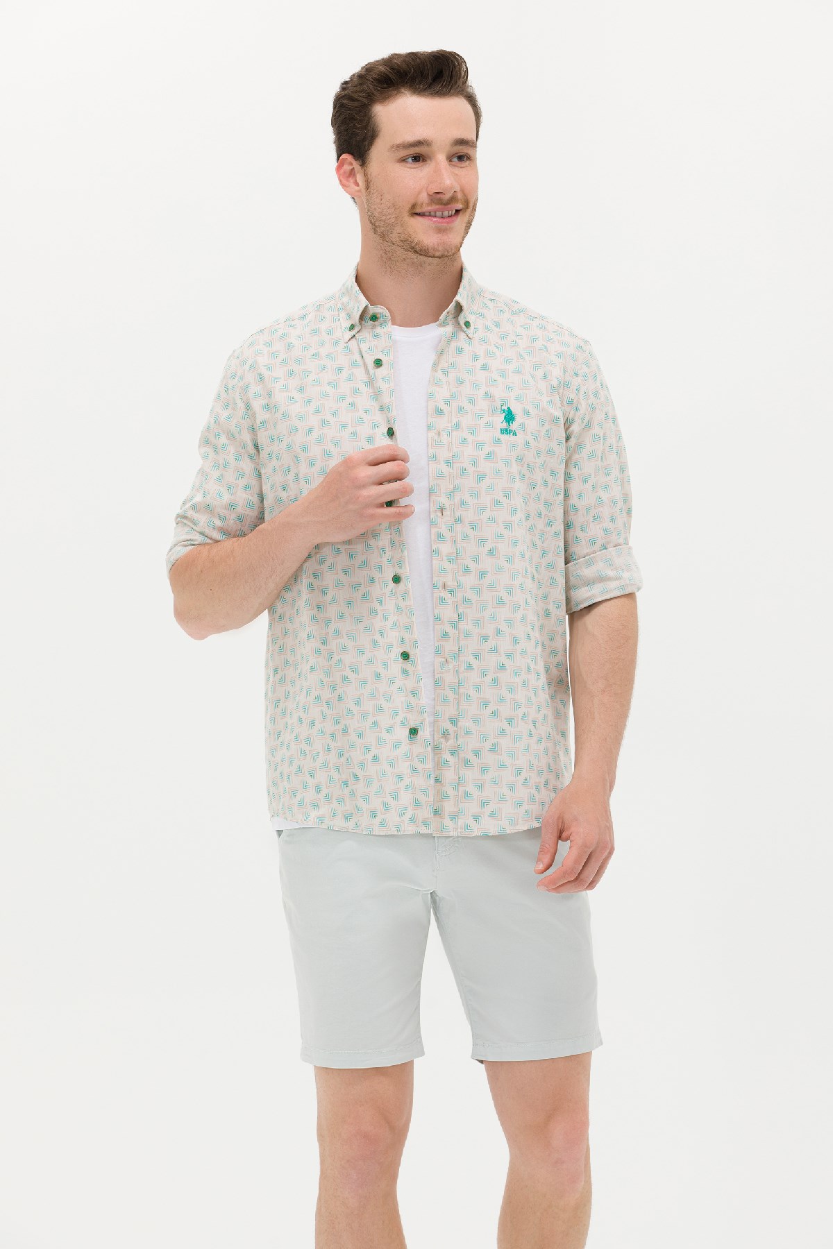 U.S. Polo Assn. Erkek Gömlek 50263880-VR054 Yeşil