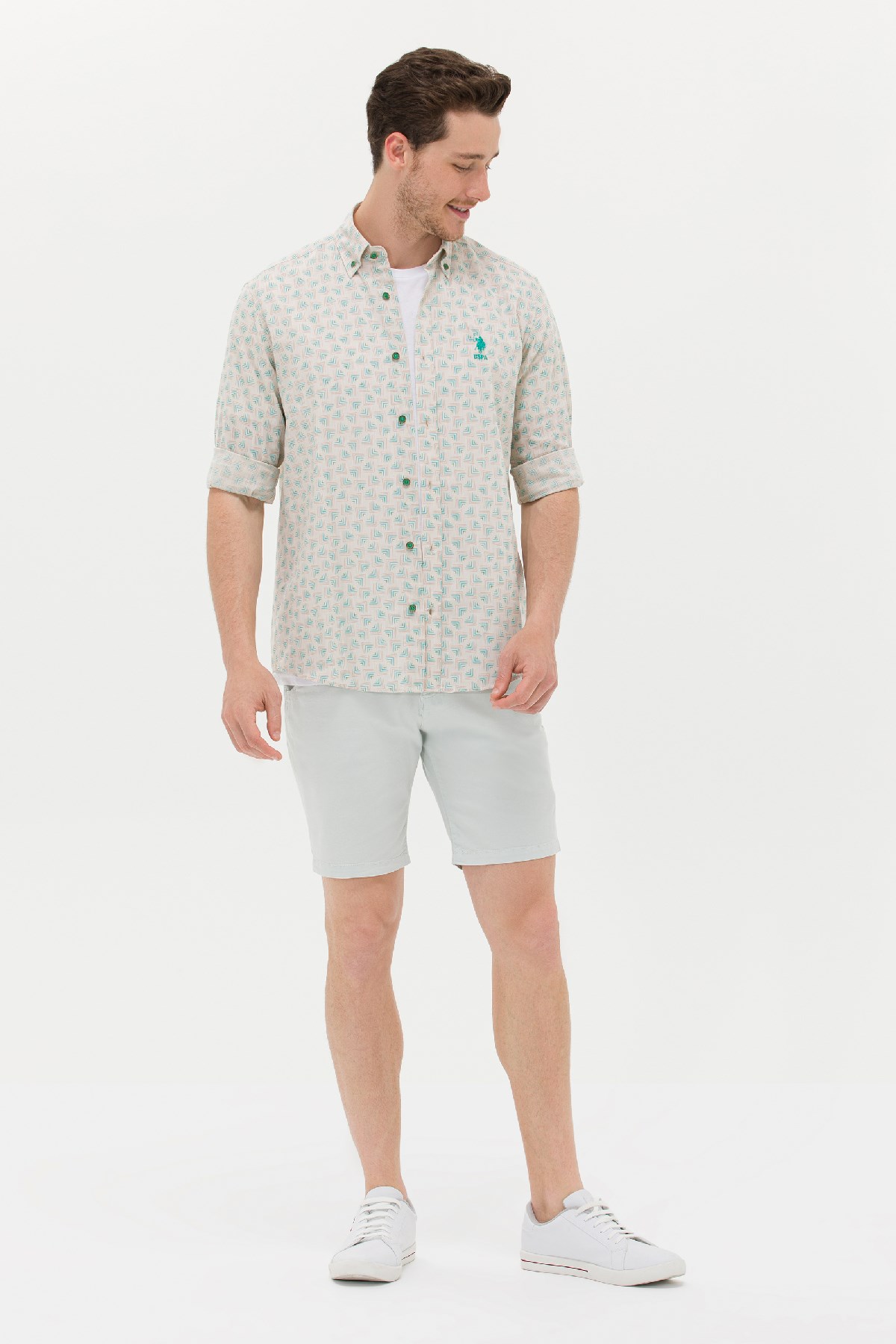 U.S. Polo Assn. Erkek Gömlek 50263880-VR054 Yeşil