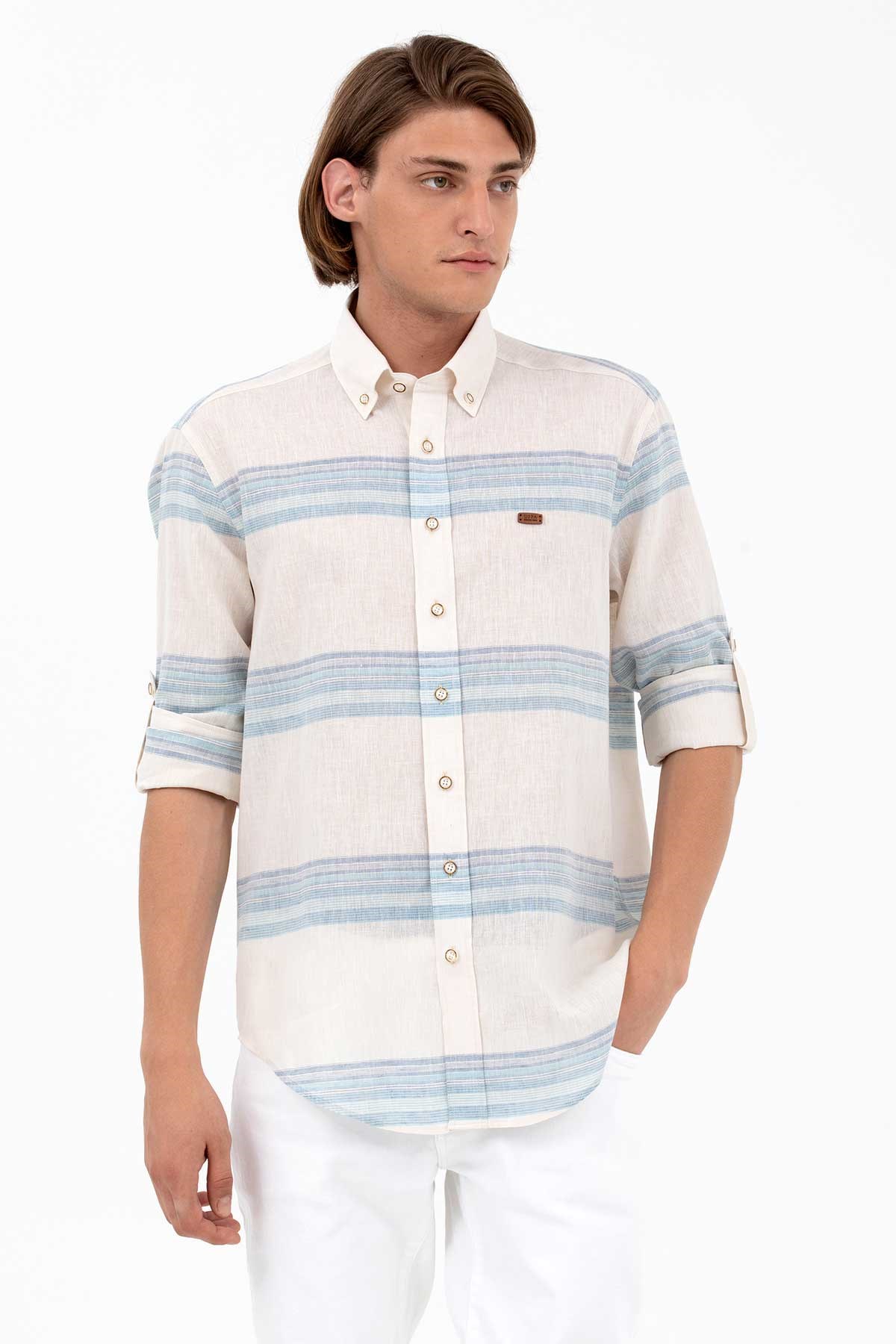 U.S. Polo Assn. Erkek Gömlek 50264097-VR036 Mavi