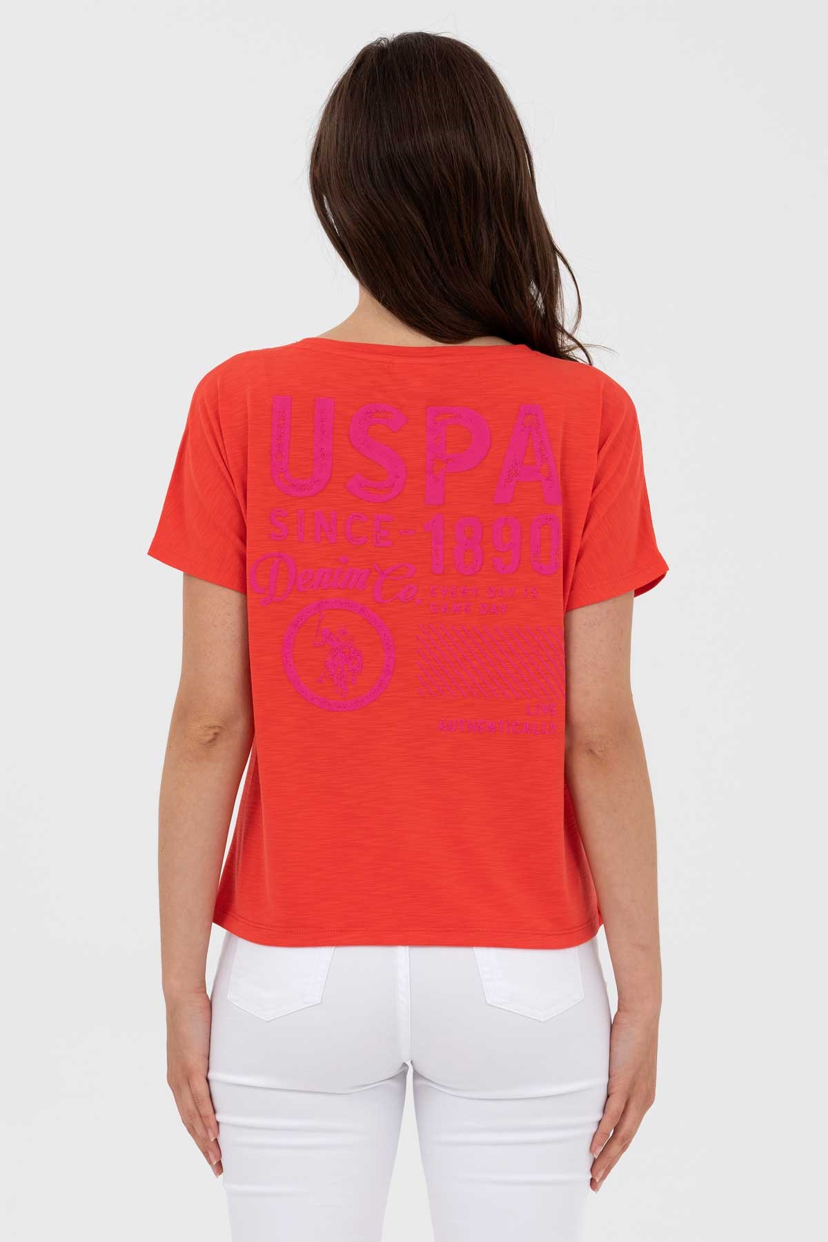 U.S. Polo Assn. Kadın Tişört 50264185-VR030 Kırmızı