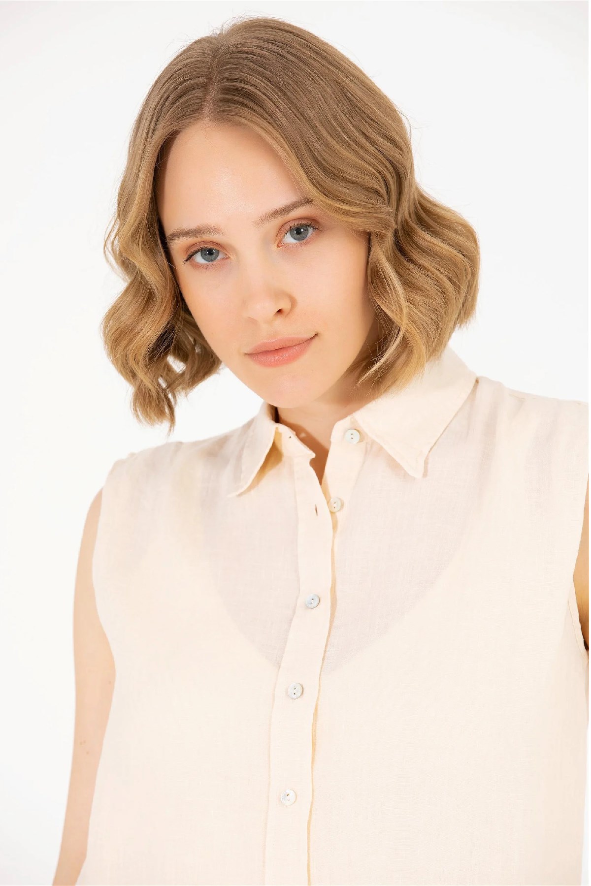 U.S. Polo Assn. Kadın Gömlek 50264506-VR071 Bej