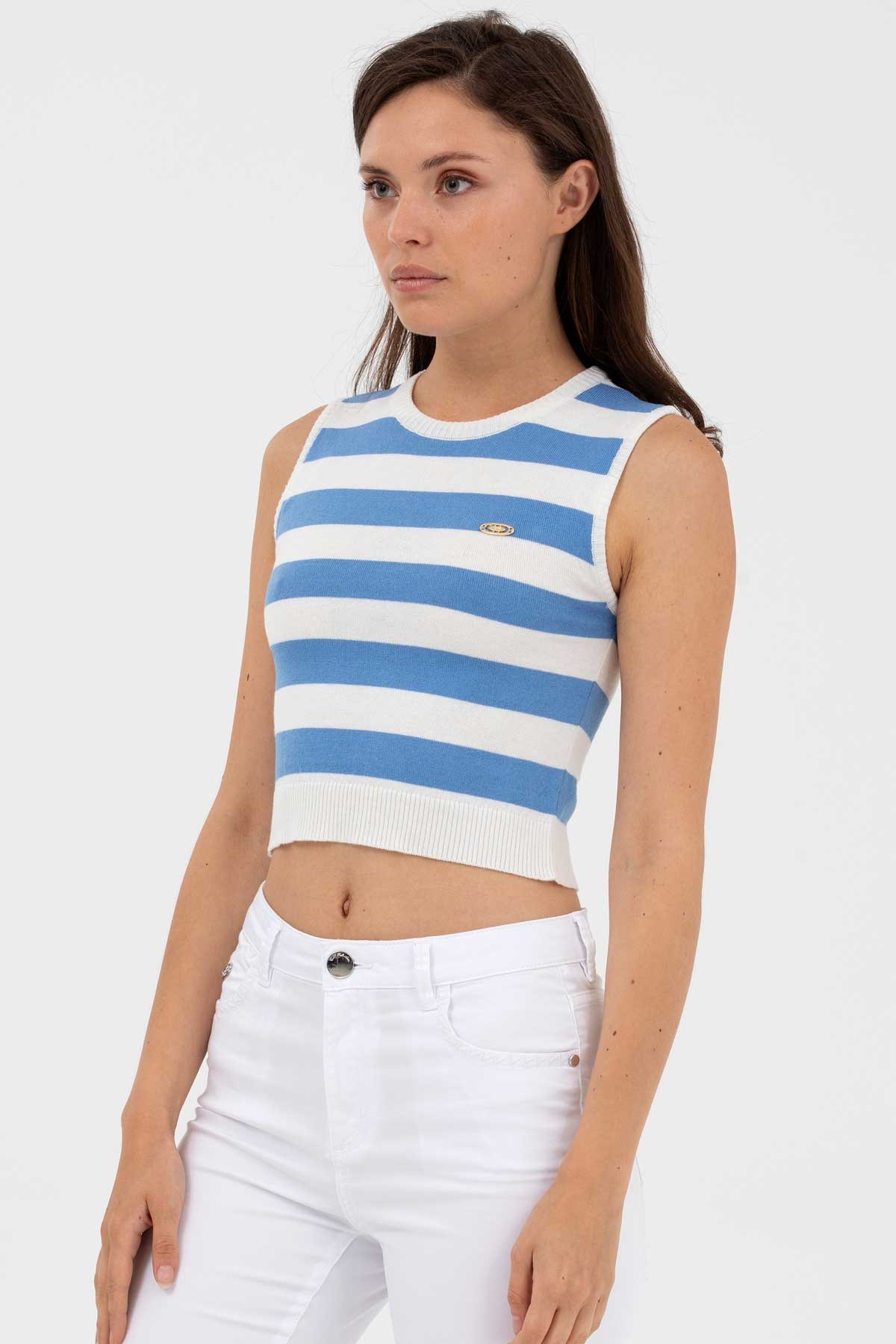U.S. Polo Assn. Kadın Triko Kazak 50264623-VR093 Mavi
