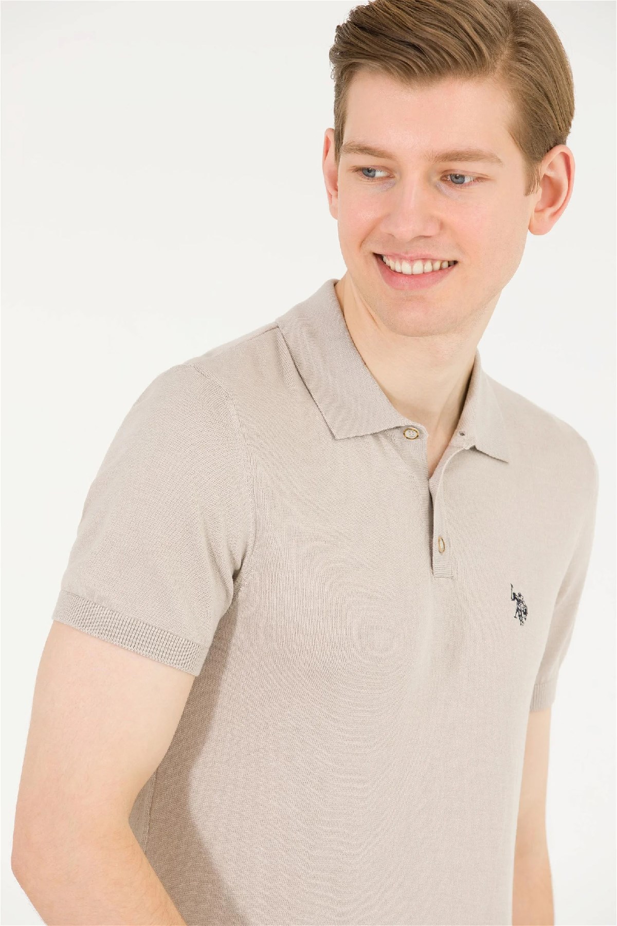 U.S. Polo Assn. Erkek Triko Kazak 50264628-VR049 Bej