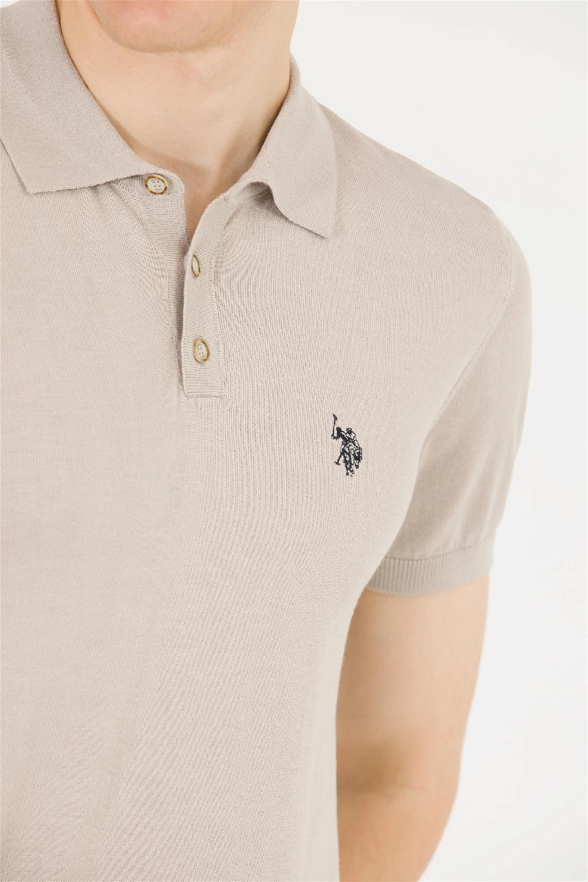 U.S. Polo Assn. Erkek Triko Kazak 50264628-VR049 Bej