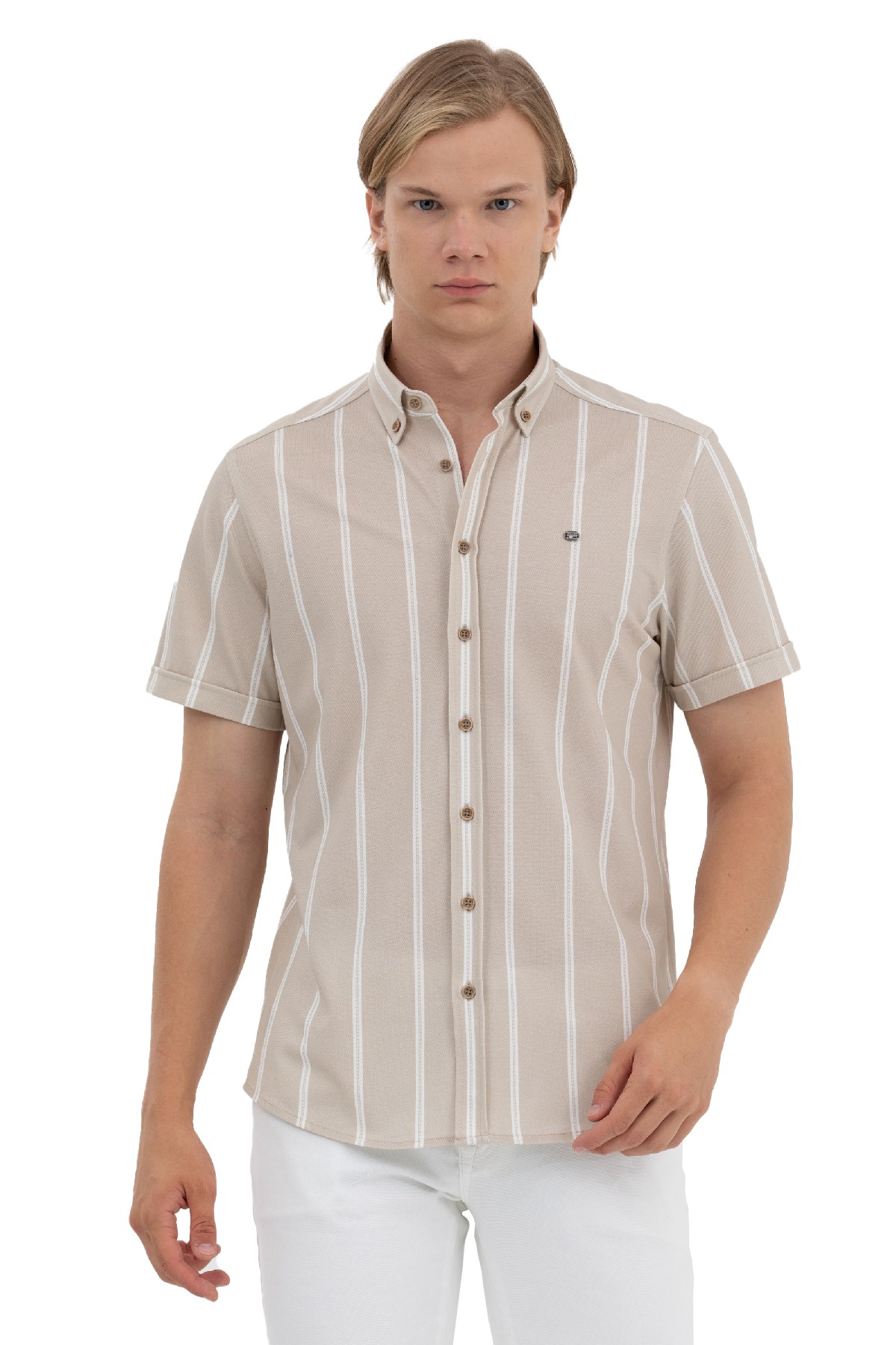 U.S. Polo Assn. Erkek Gömlek 50267384-VR049 Bej