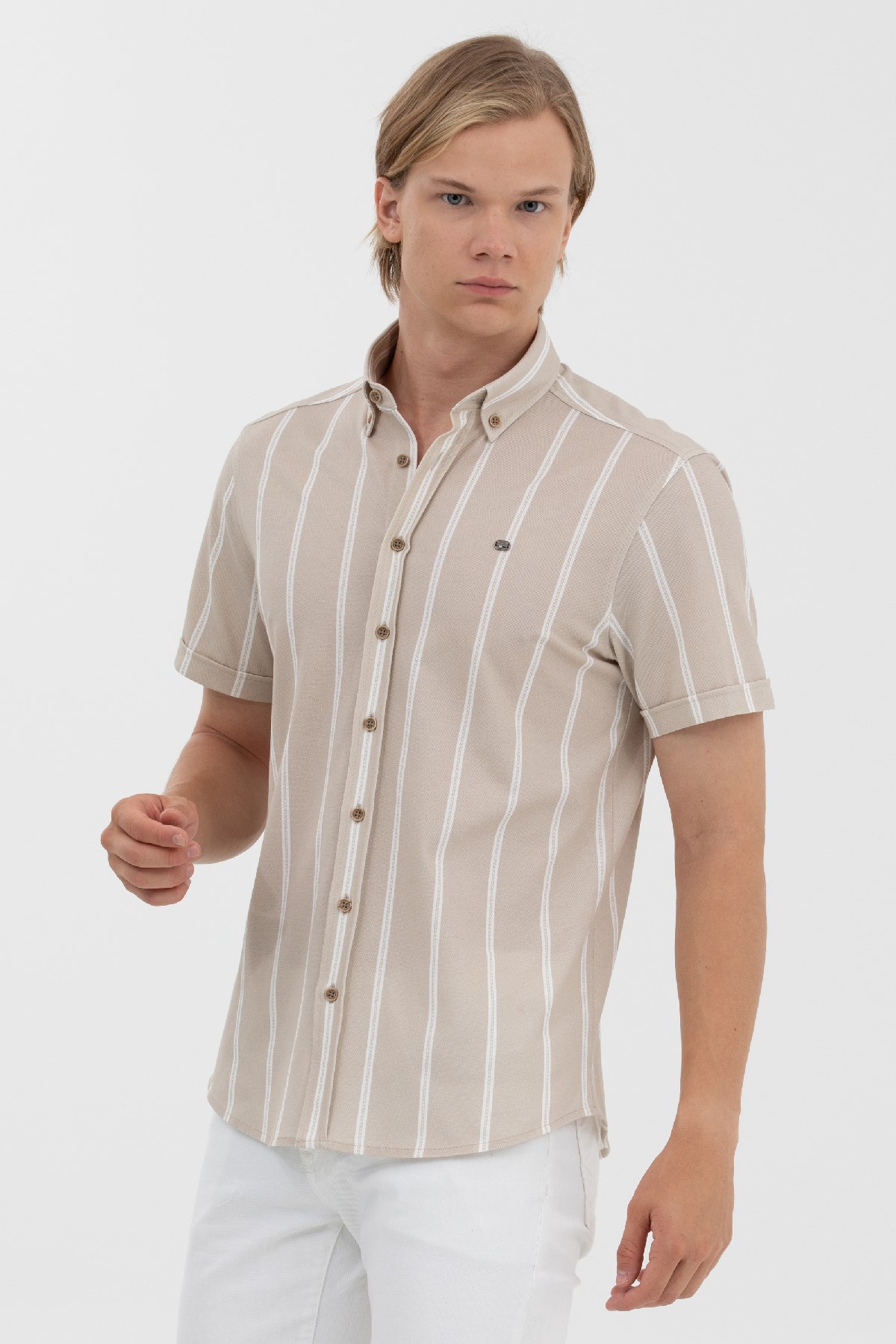 U.S. Polo Assn. Erkek Gömlek 50267384-VR049 Bej