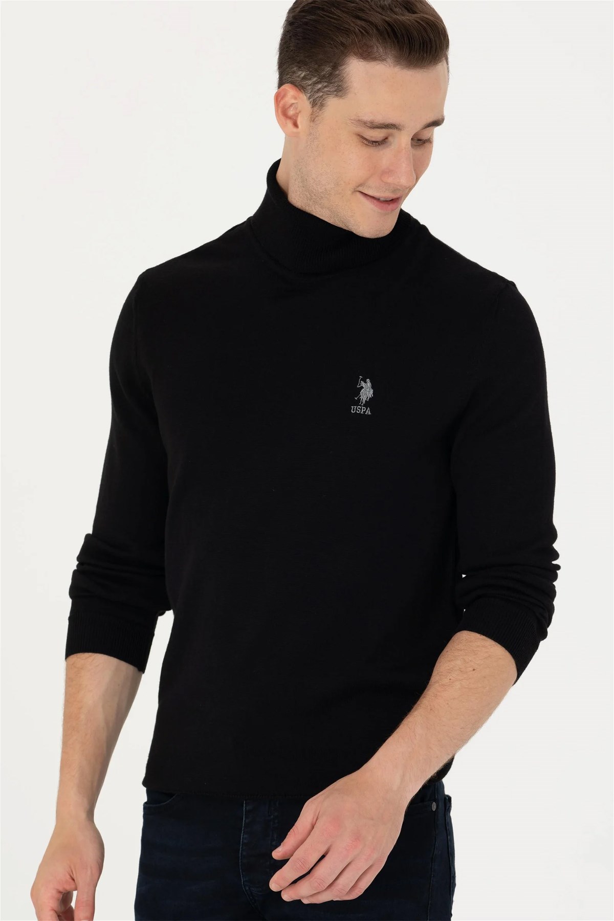 U.S. Polo Assn. Erkek Triko Kazak 50268935-VR046 Siyah