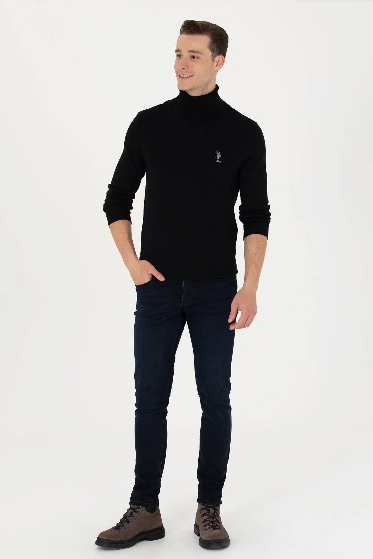 U.S. Polo Assn. Erkek Triko Kazak 50268935-VR046 Siyah