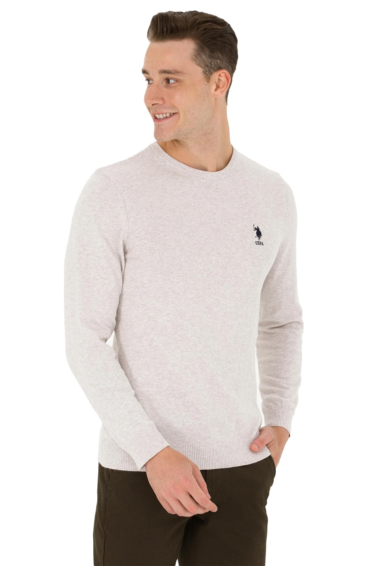 U.S. Polo Assn. Erkek Kazak 50269005-VR225 Ekru