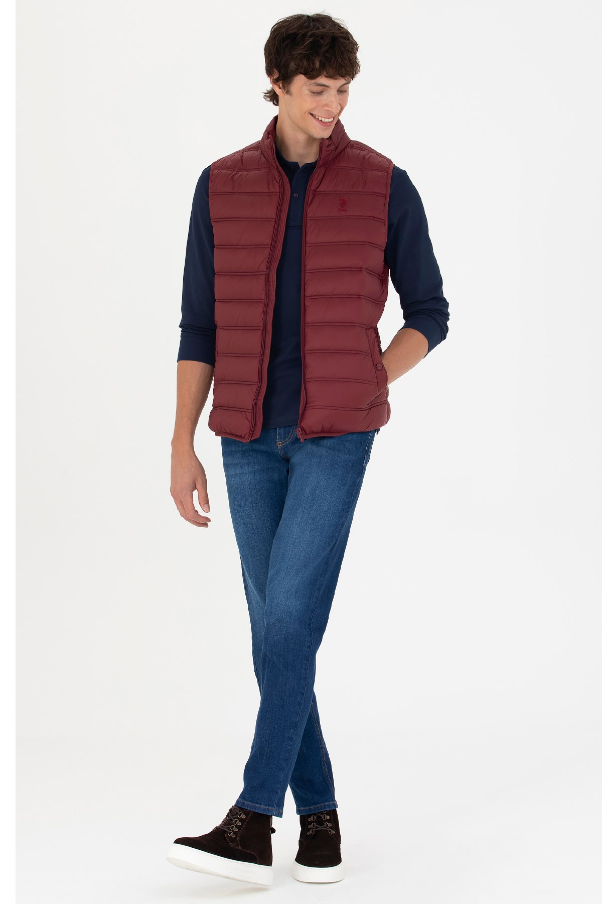 U.S. Polo Assn. Erkek Yelek 50269098-VR014 Bordo