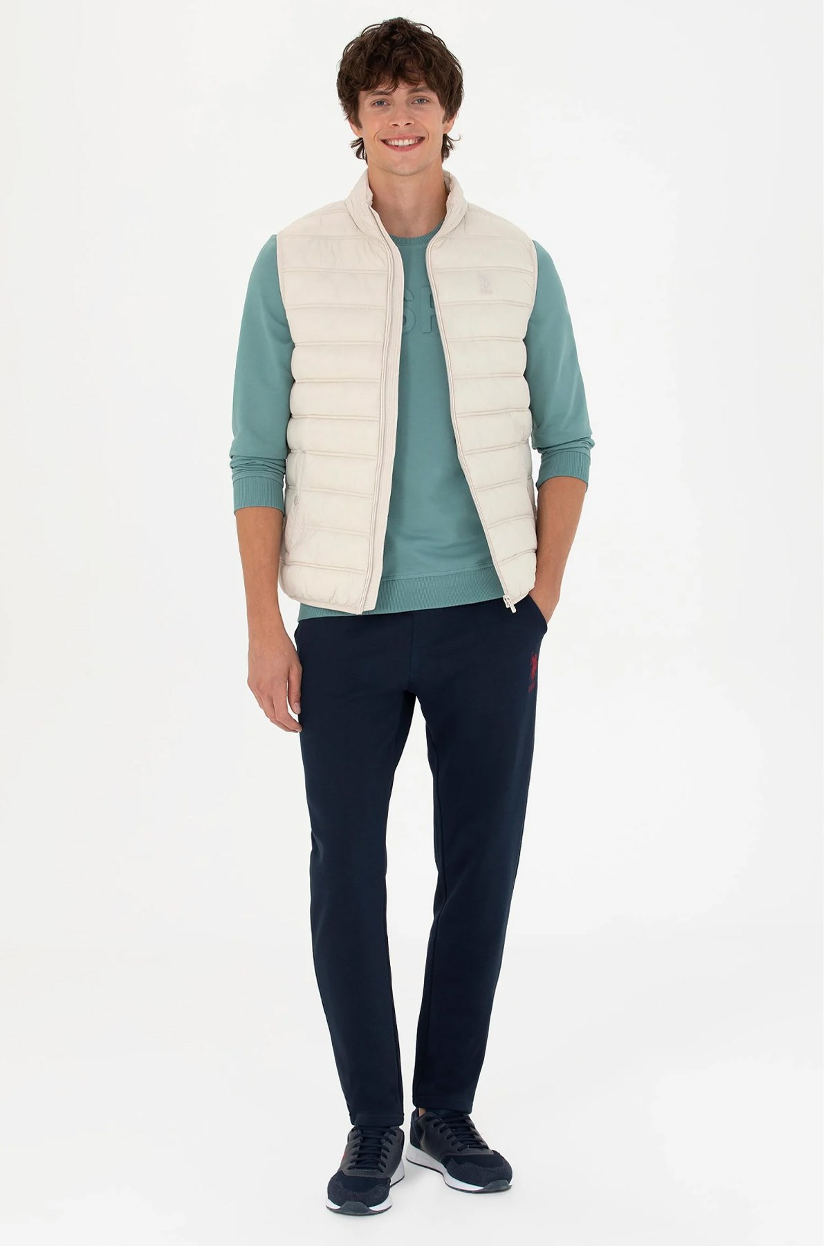 U.S. Polo Assn. Erkek Yelek 50269098-VR049 Ekru