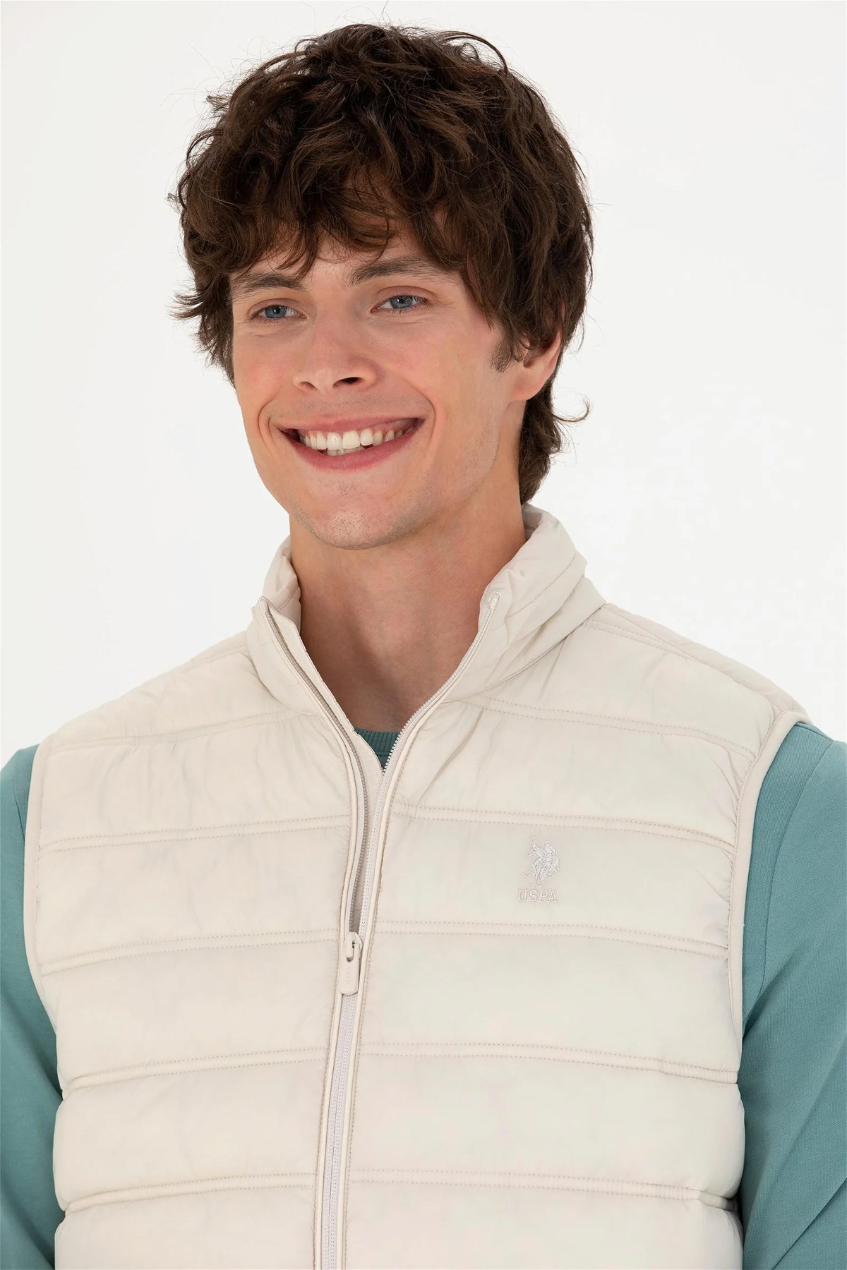 U.S. Polo Assn. Erkek Yelek 50269098-VR049 Ekru