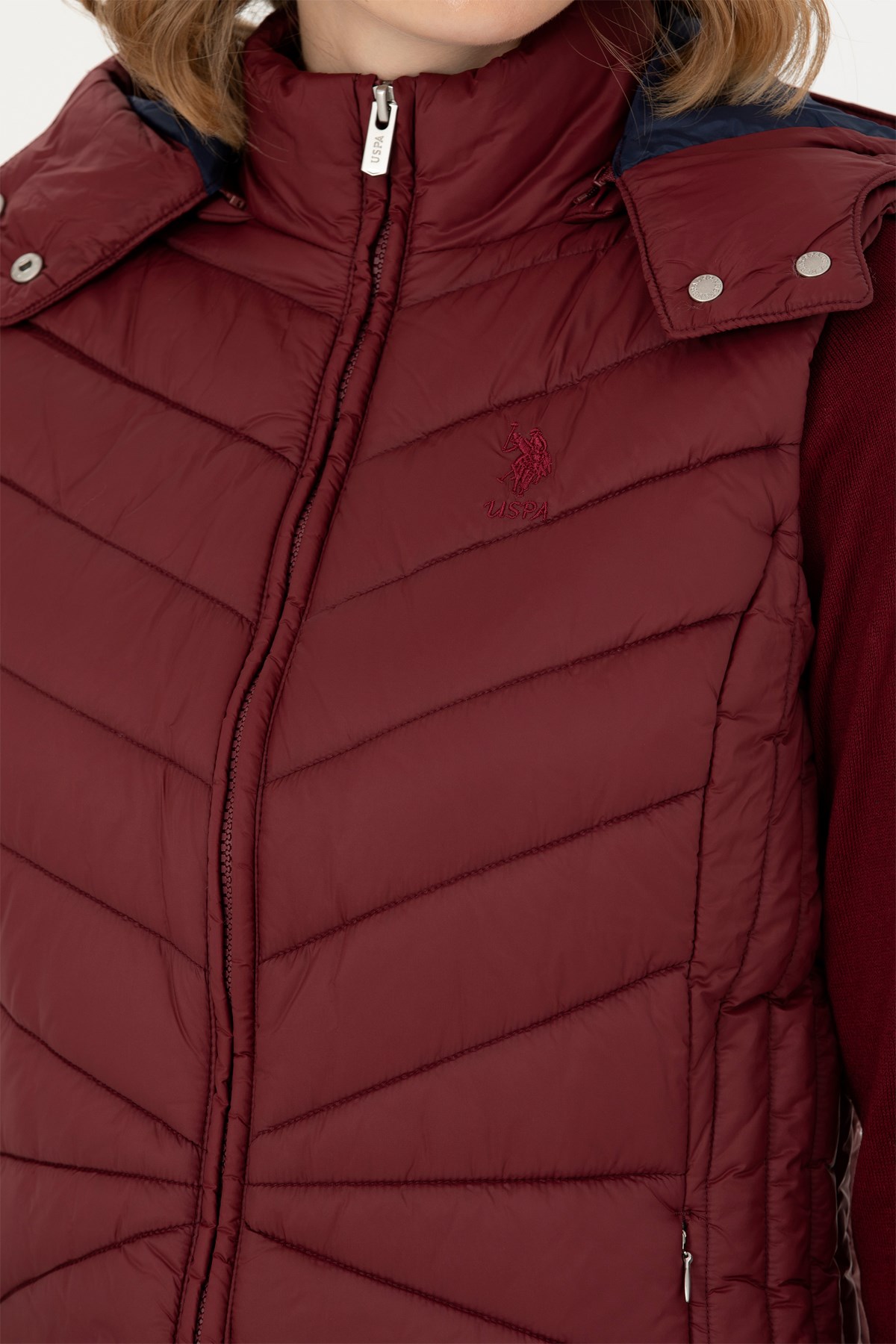 U.S. Polo Assn. Kadın Yelek 50269101-VR014 Bordo